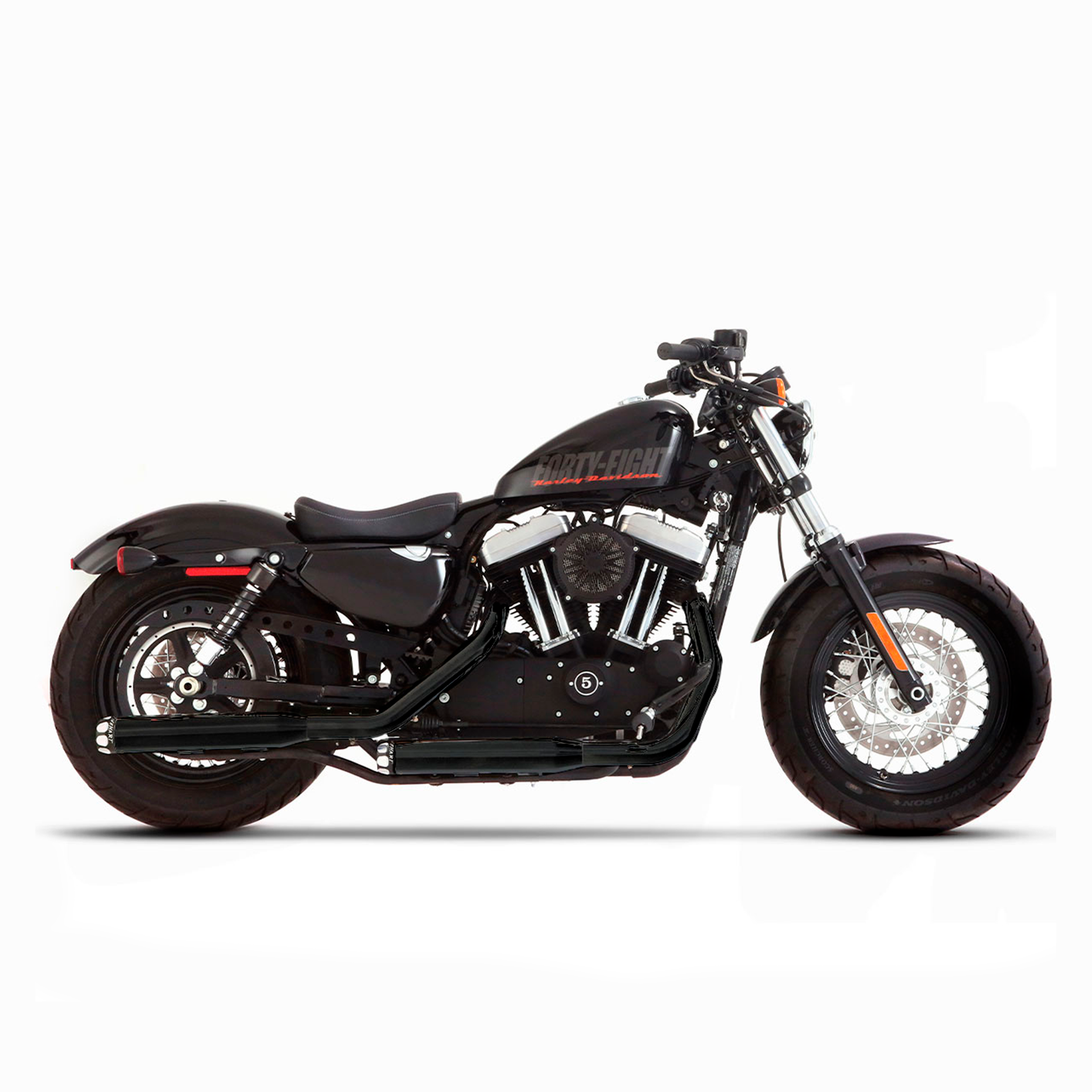 Escape Rinehart Racing 3″ Slip Ons Negro para Harley Davidson '14-'22 Sportster (Colas)