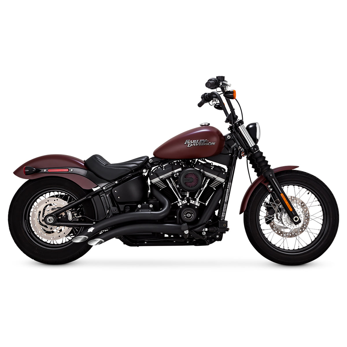 Escape Vance & Hines Big Radius 2 a 2 Negro para Harley Davidson '18-'24 Softail Heritage Classic / Low Rider / Standard / Fat Bob / Street Bob / Slim / Deluxe (Sistema Completo)