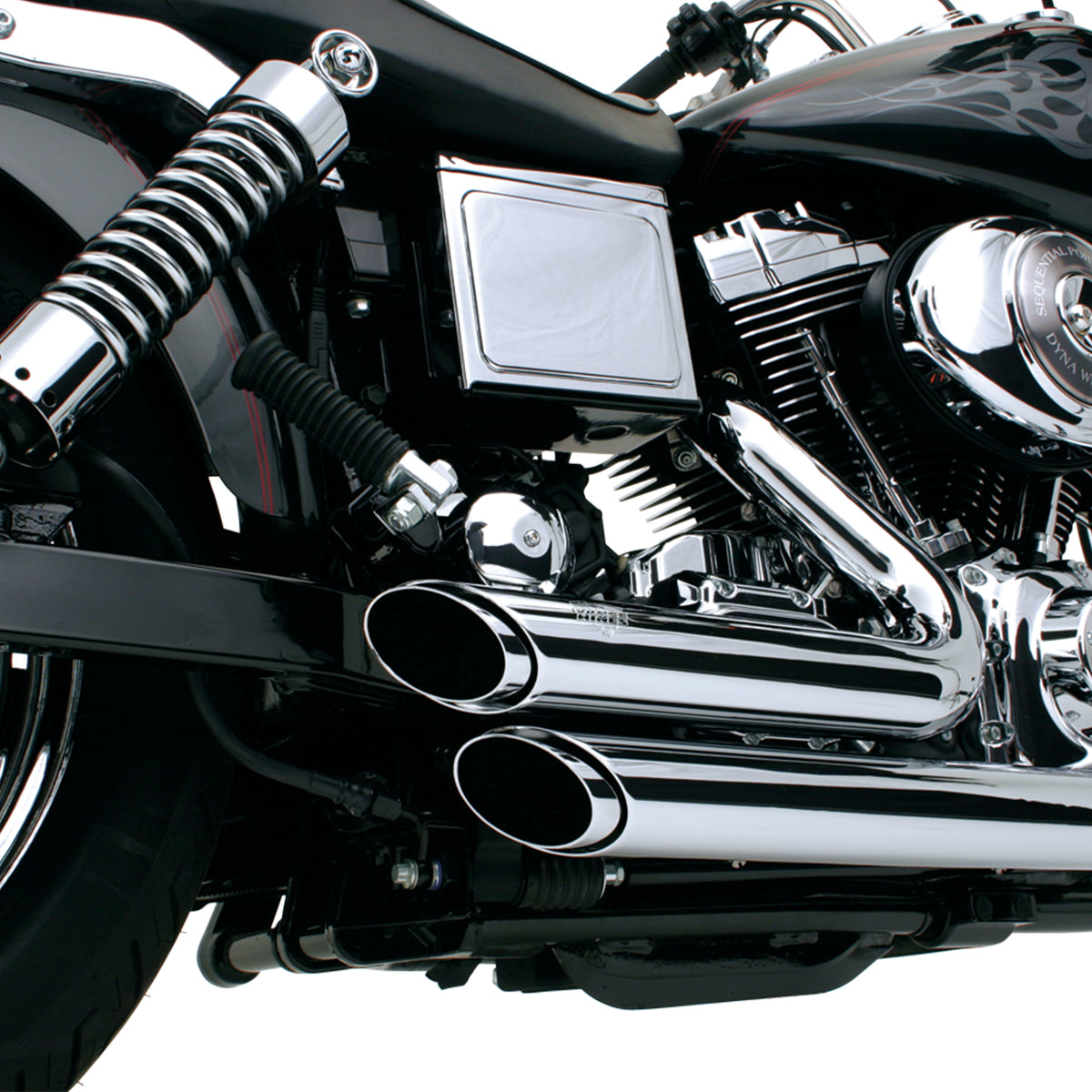 Escape Vance & Hines Shortshots Staggered Cromo para Harley Davidson '91-'05 Dyna (Sistema Completo)