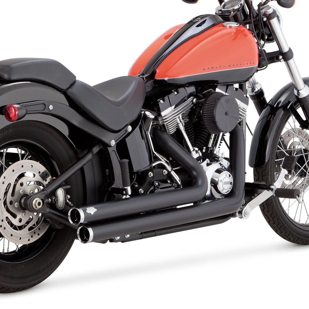 Escape Vance & Hines Big Shots Staggered Negro para Harley Davidson '86-'17 Softail (Sistema Completo)