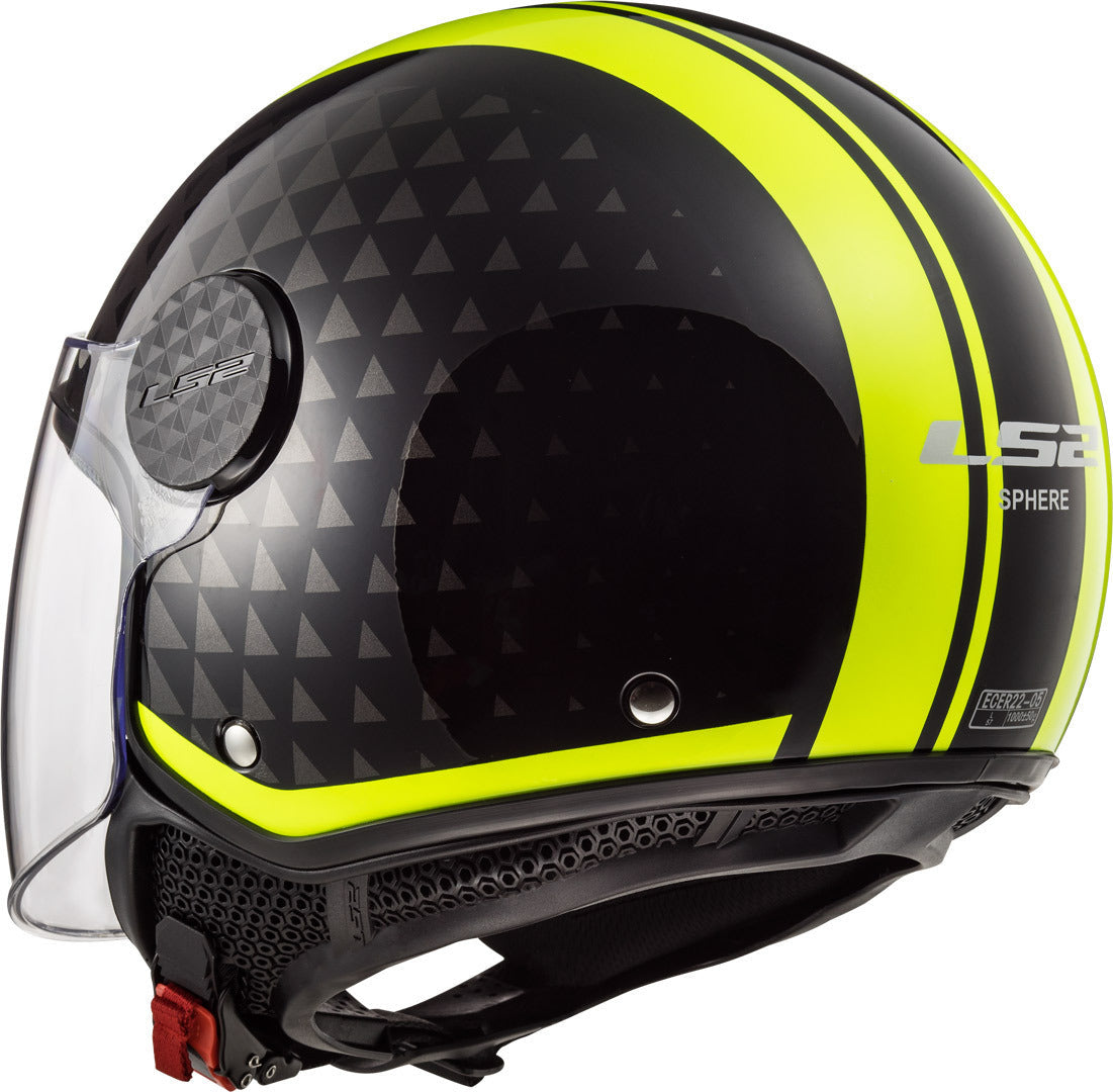 Casco Abierto LS2 Sphere Lux Crush Negro / Amarillo OF558