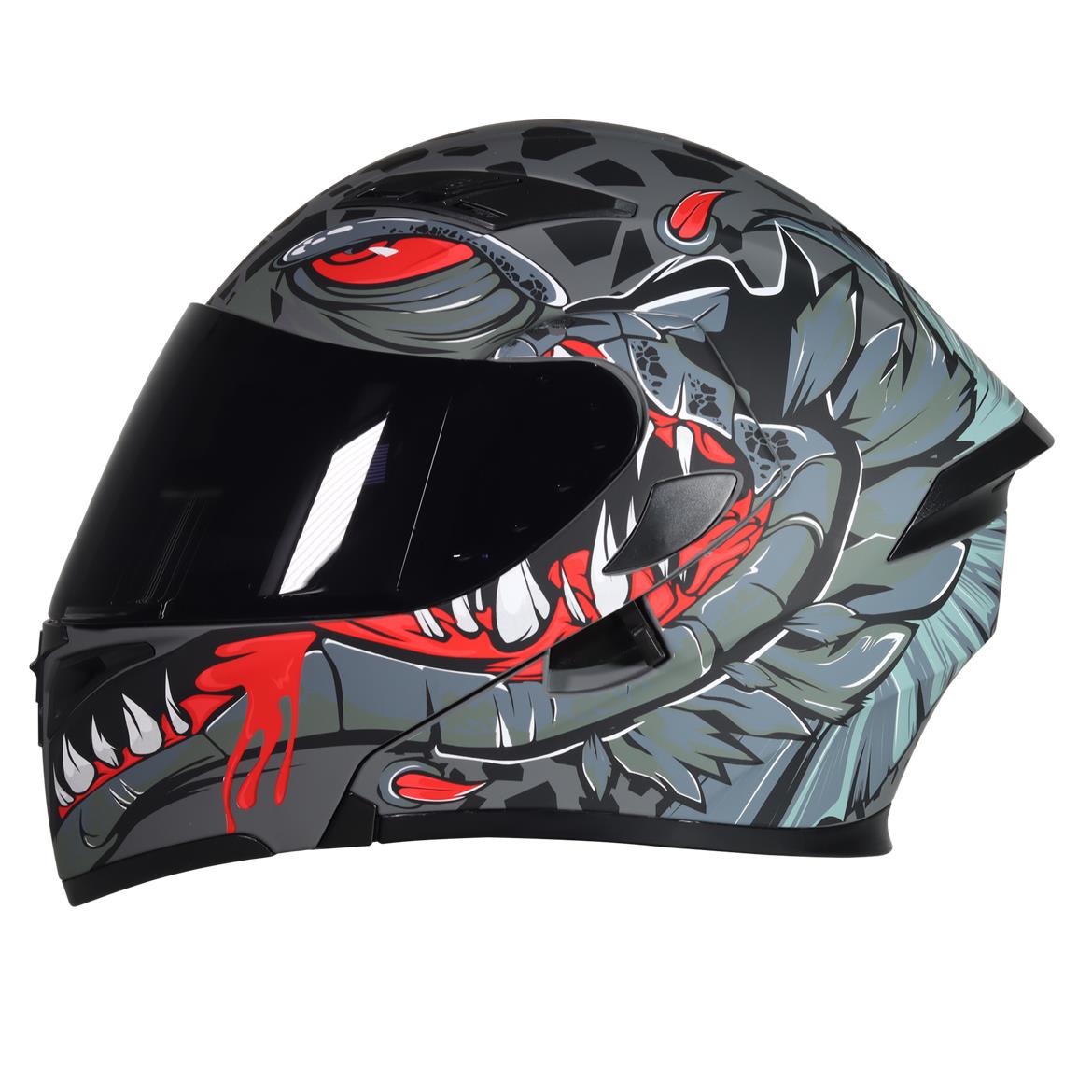 Casco Abatible R7 Racing Unscarred Piranha Doble Mica DOT