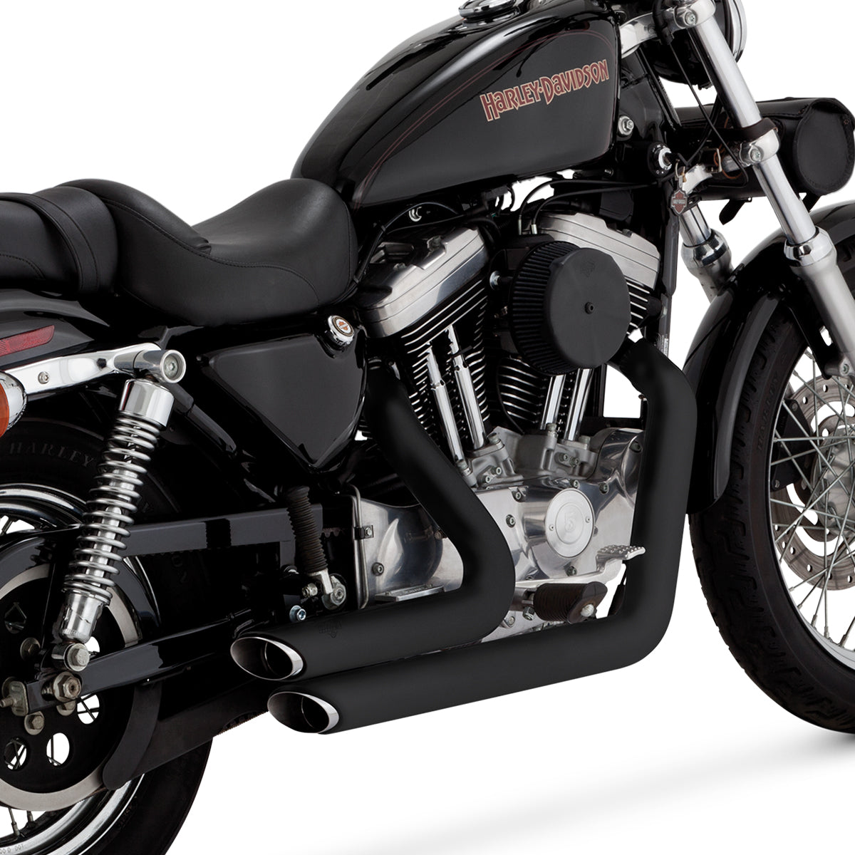 Escape Vance & Hines Shortshots Staggered Negro para Harley Davidson '99-'03 Sportster (Sistema Completo)