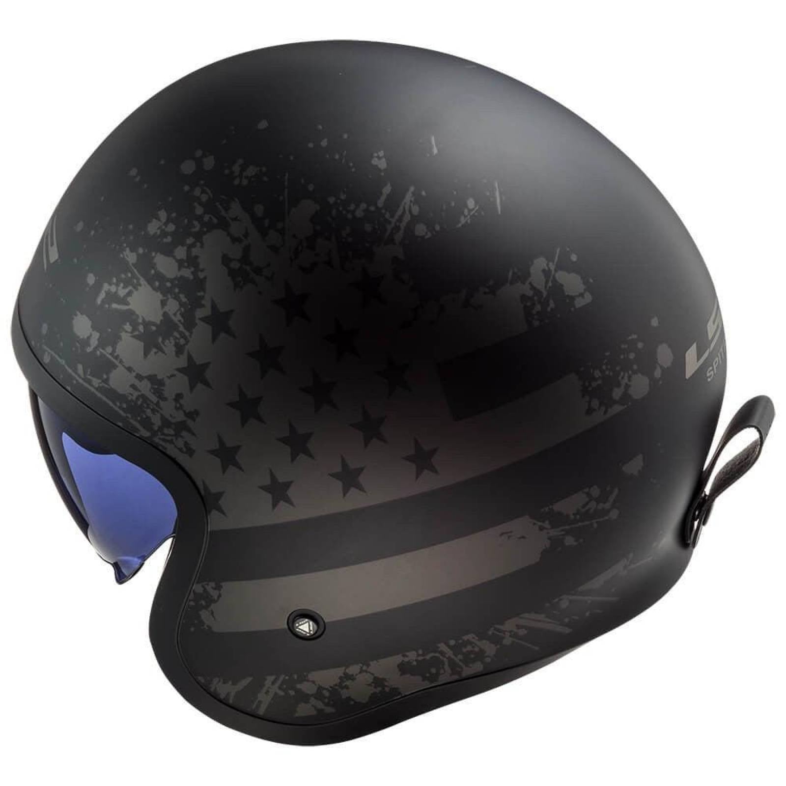 Casco Abierto LS2 Spitfire Black Flag Negro Mate Titanium OF599