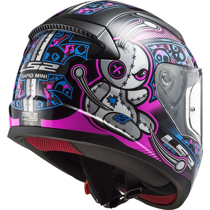 Casco Junior para Niños LS2 Cerrado Rapid Mini Voodoo Negro / Rosa FF353