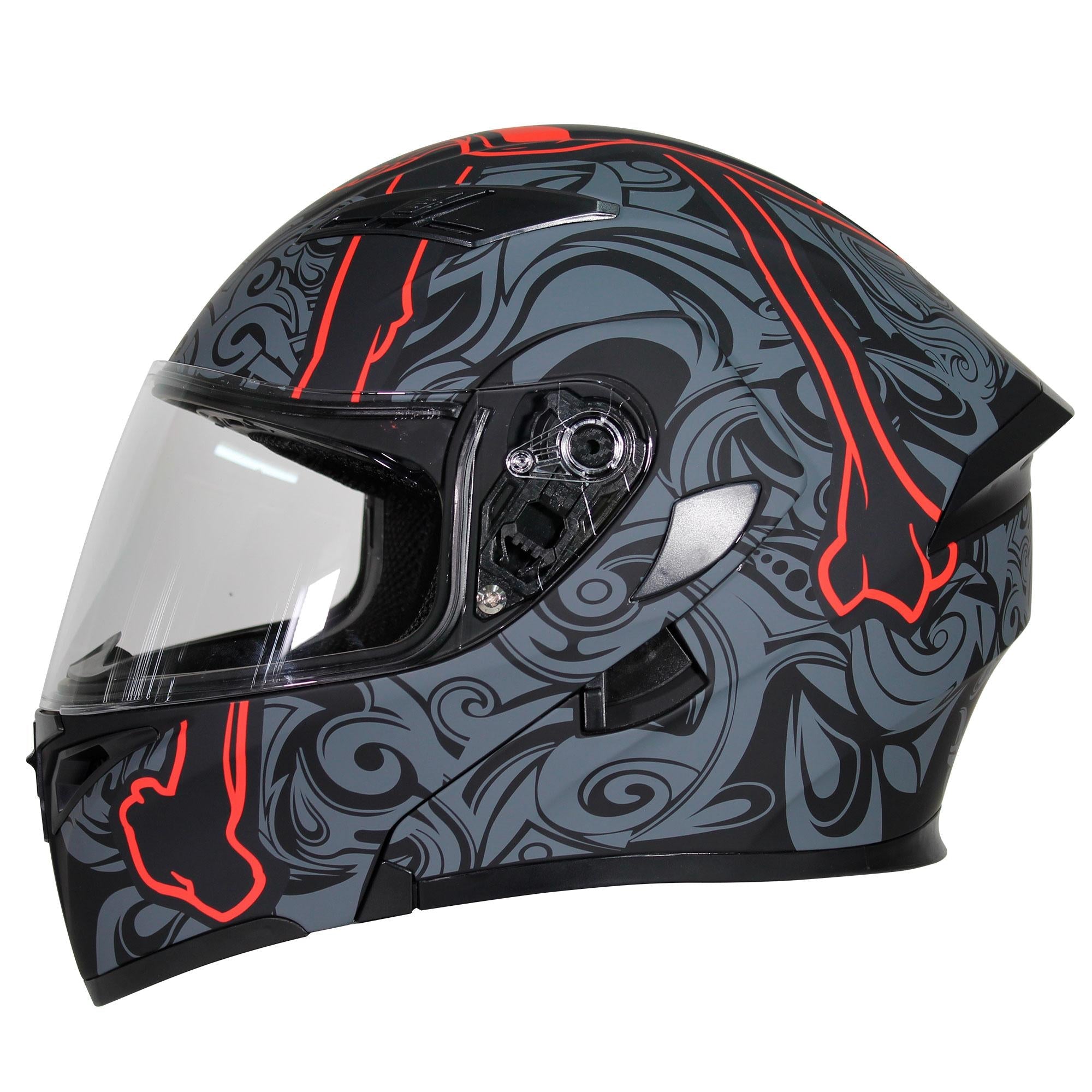 Casco Abatible R7 Racing Unscarred Tribal Skull Doble Mica