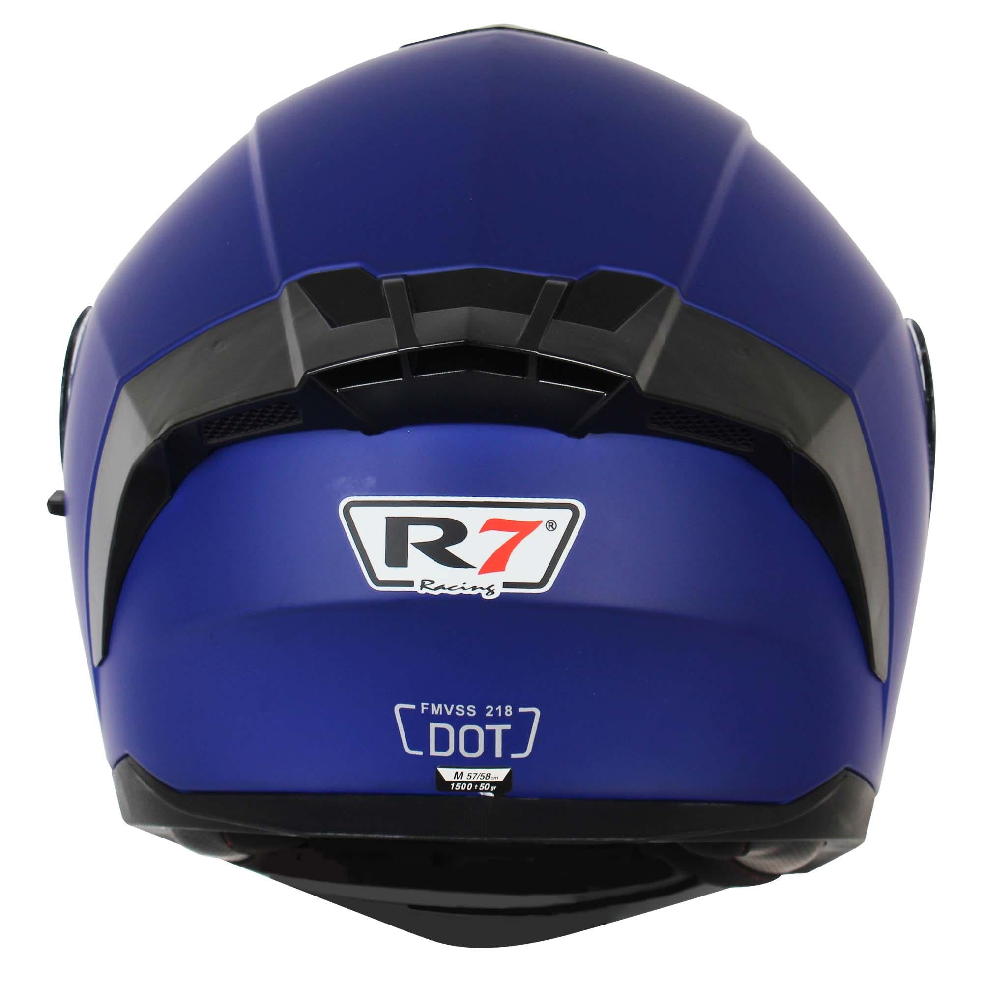 Casco Abatible R7 Racing Alfa Doble Mica DOT Azul Mate