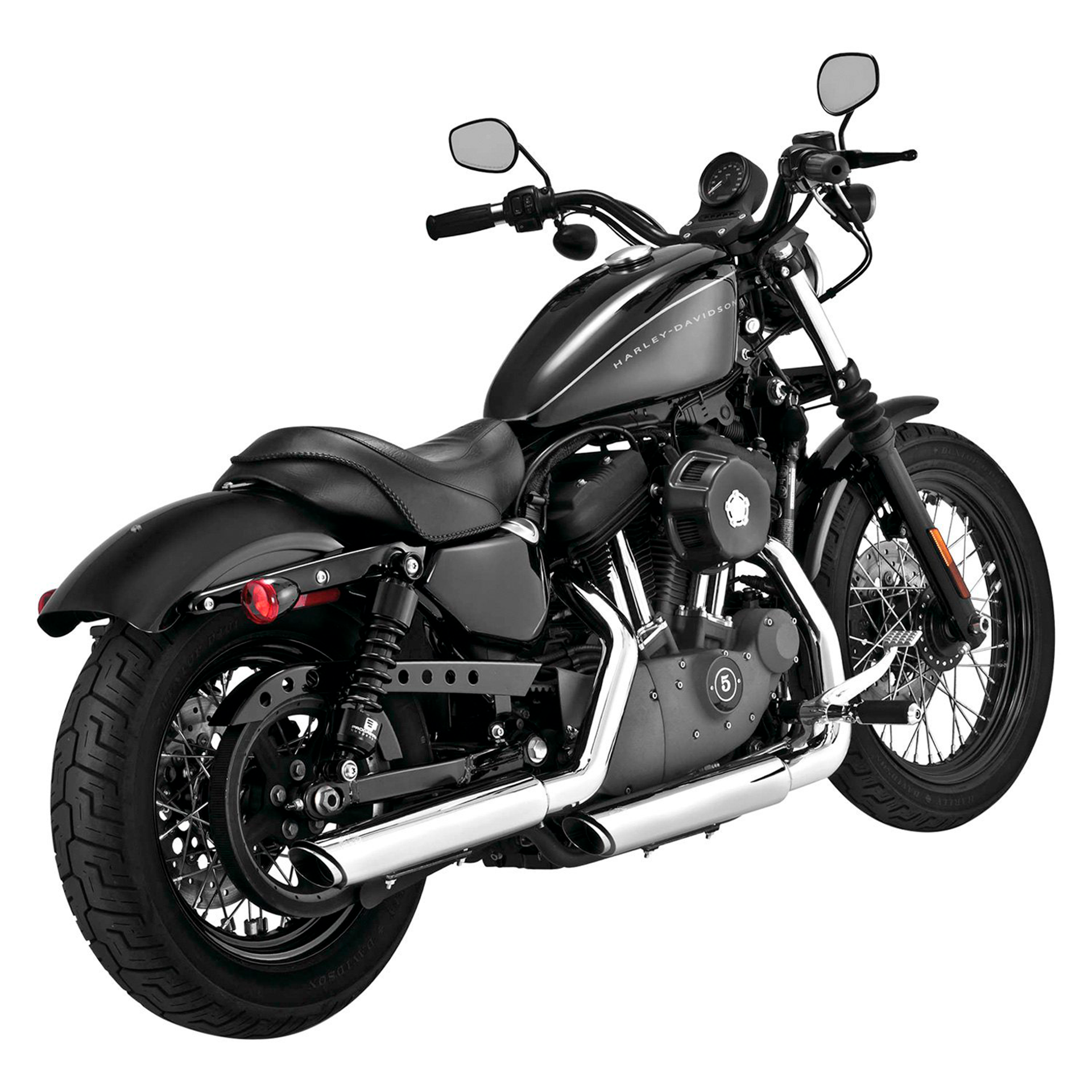 Escape Vance & Hines Twin Slash 3" Slip Ons Cromo para Harley Davidson '04-'13 Sportster (Colas)