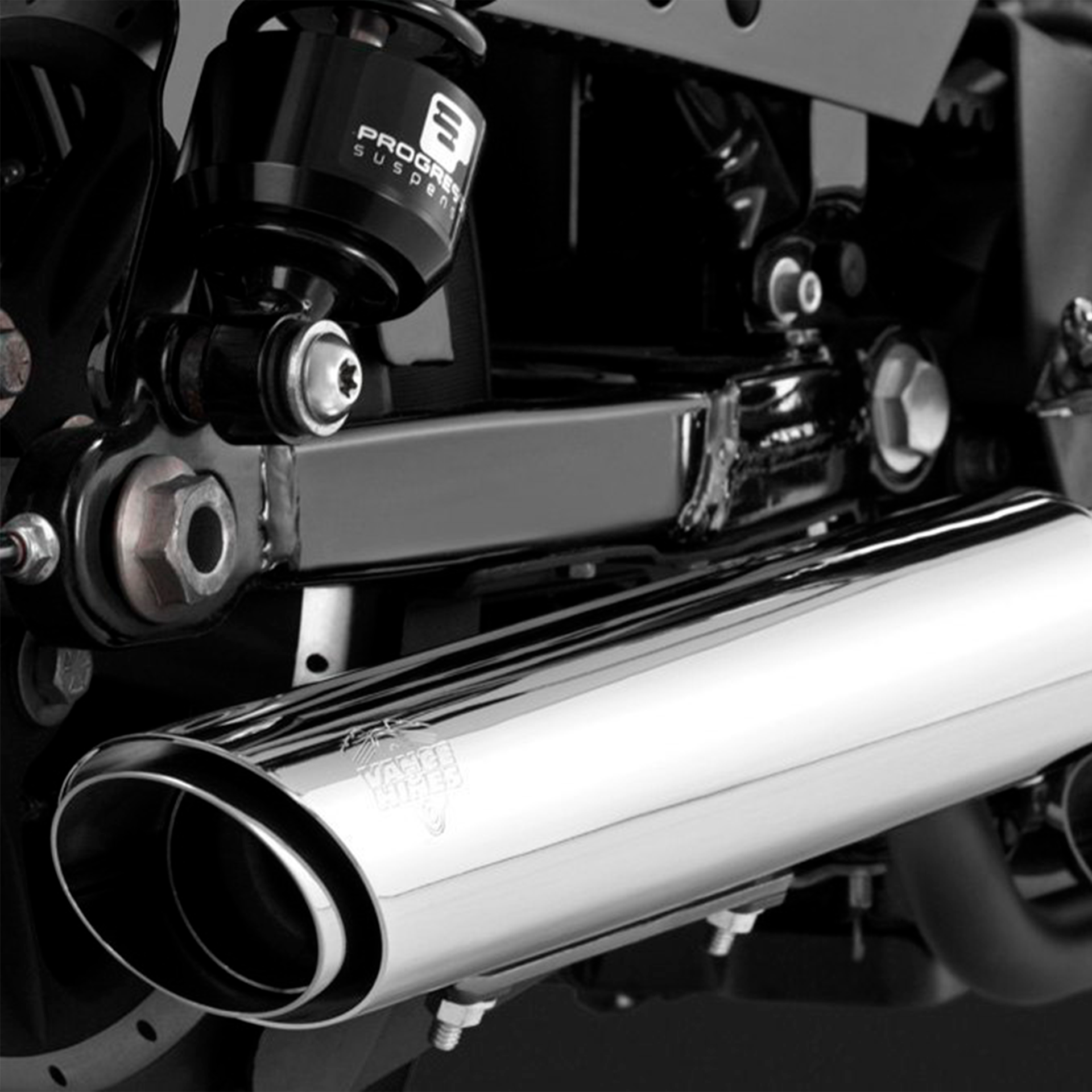 Escape Vance & Hines Twin Slash 3" Slip Ons Cromo para Harley Davidson '04-'13 Sportster (Colas)