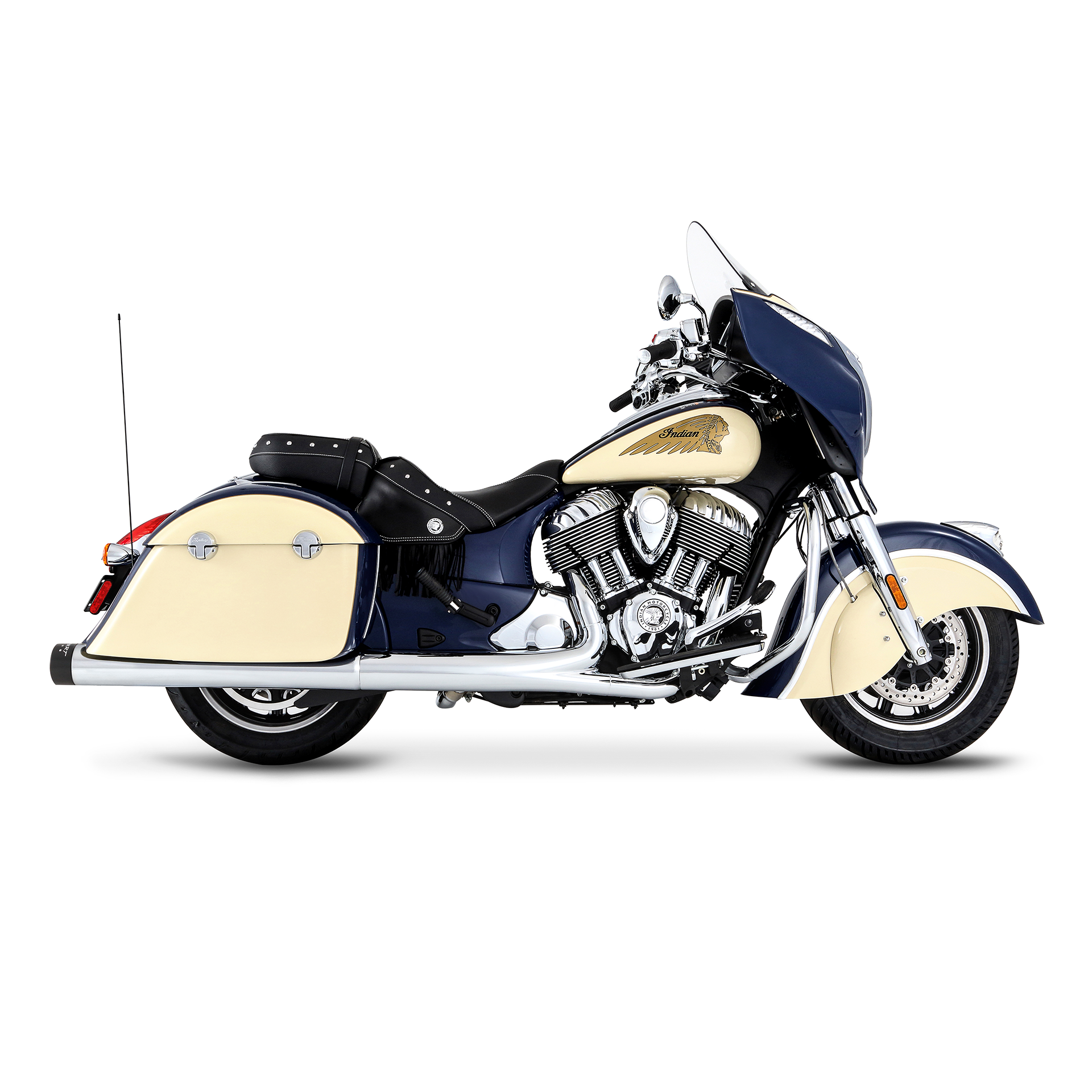 Escape Rinehart Racing 4″ Slip Ons Cromo para Indian Chief '14-'21 Dark Horse / Classic / Vintage (Colas)