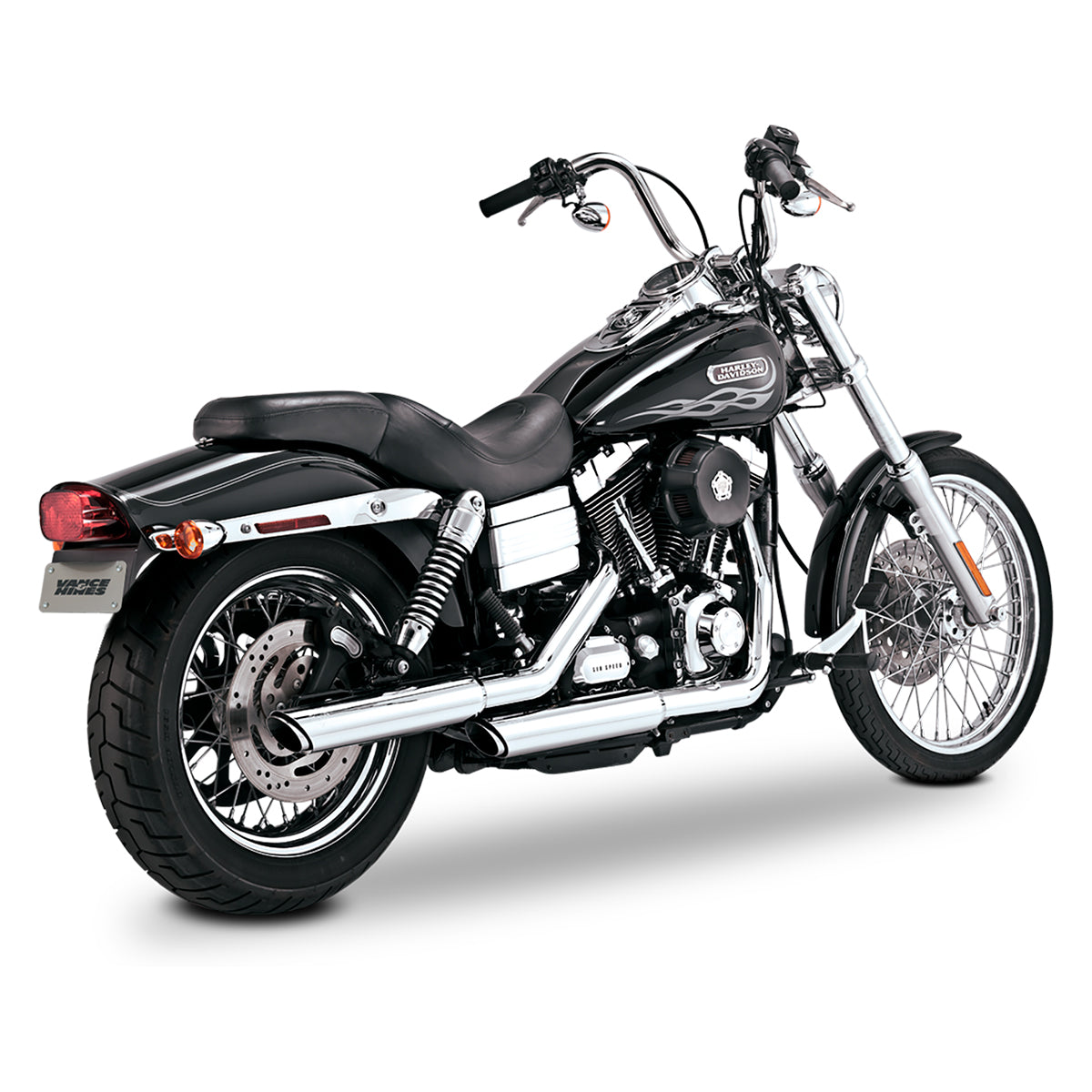 Escape Vance & Hines Twin Slash 3″ Cromo para Harley Davidson '10-'17 Dyna (Colas)