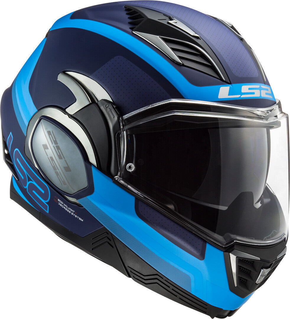 Casco Abatible LS2 Valiant II Orbit Azul Mate FF900