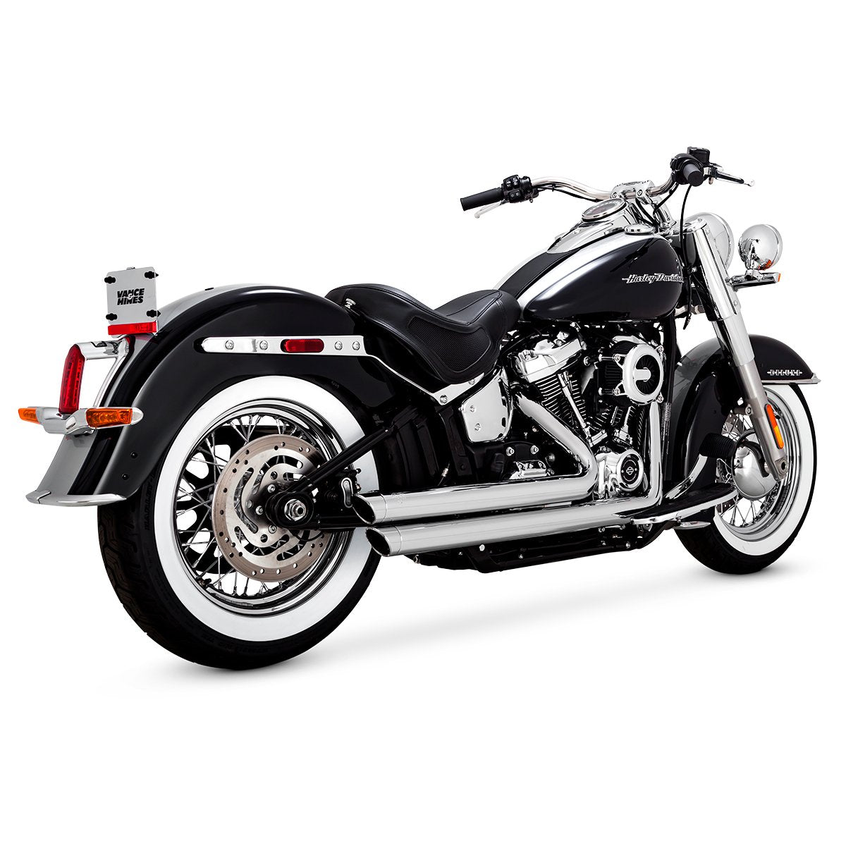 Escape Vance & Hines Big Shots Staggered Cromo para Harley Davidson '18-'24 Softail Standard / Street Bob / Low Rider / Heritage Classic (Sistema Completo)