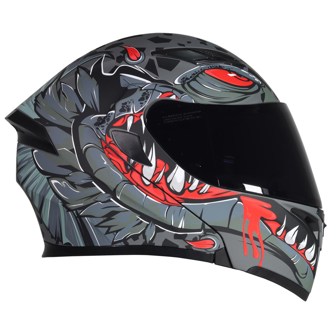 Casco Abatible R7 Racing Unscarred Piranha Doble Mica DOT