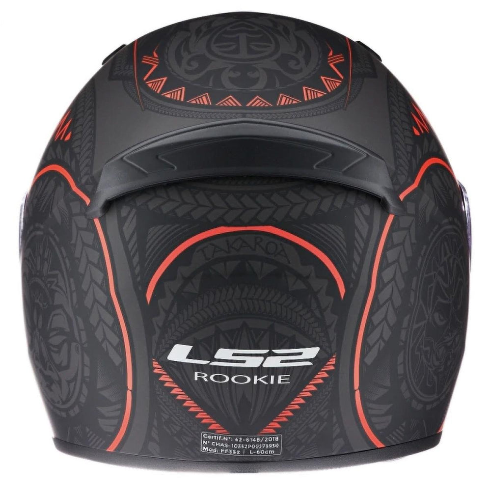 Casco Cerrado LS2 Rookie Takaroa Negro Mate Rojo FF352