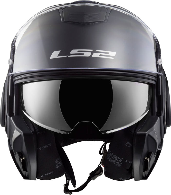 Casco Abatible LS2 Valiant 180 Degrees Solid Negro Mate FF399