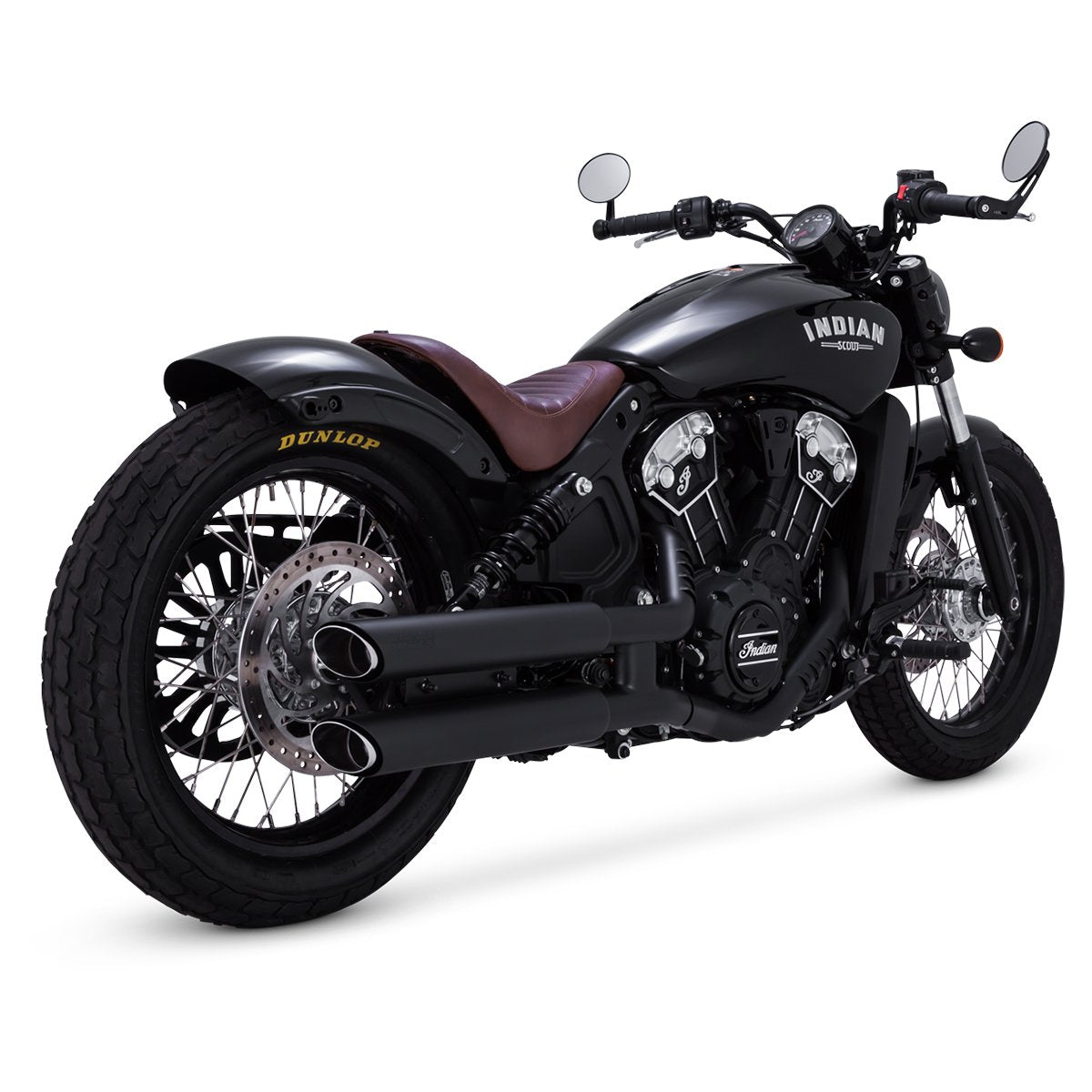 Escape Vance & Hines Twin Slash Slip Ons Negro para Indian '15-'24 Scout (Colas)