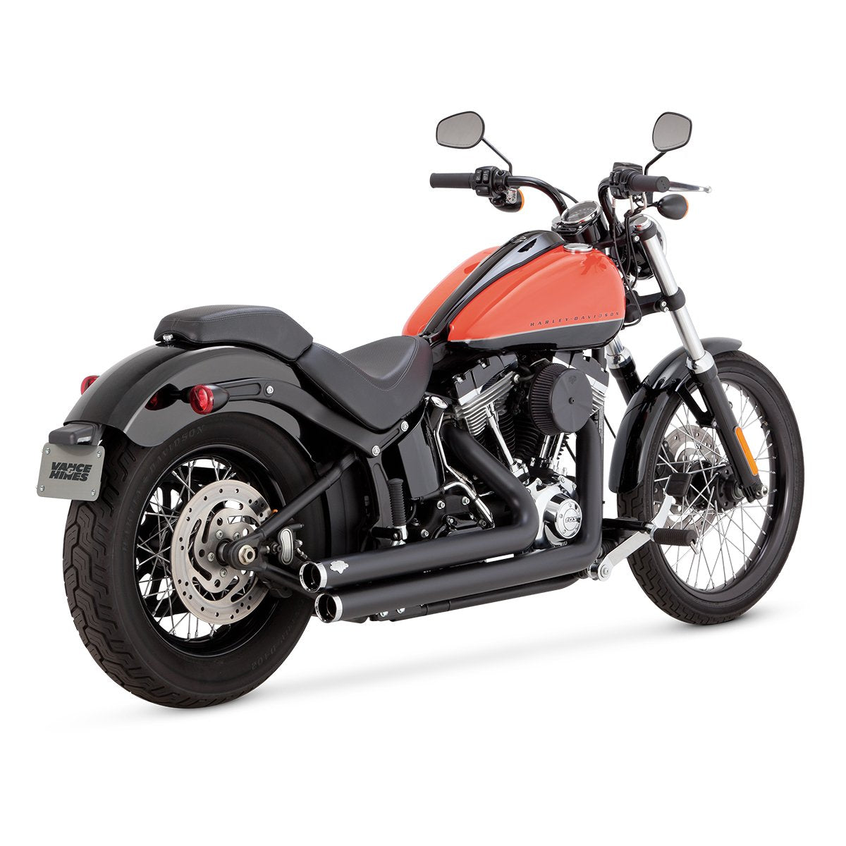 Escape Vance & Hines Big Shots Staggered Negro para Harley Davidson '86-'17 Softail (Sistema Completo)