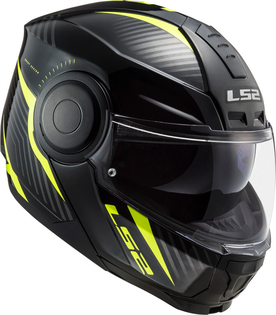 Casco Abatible LS2 Scope Skid Negro / Amarillo FF902