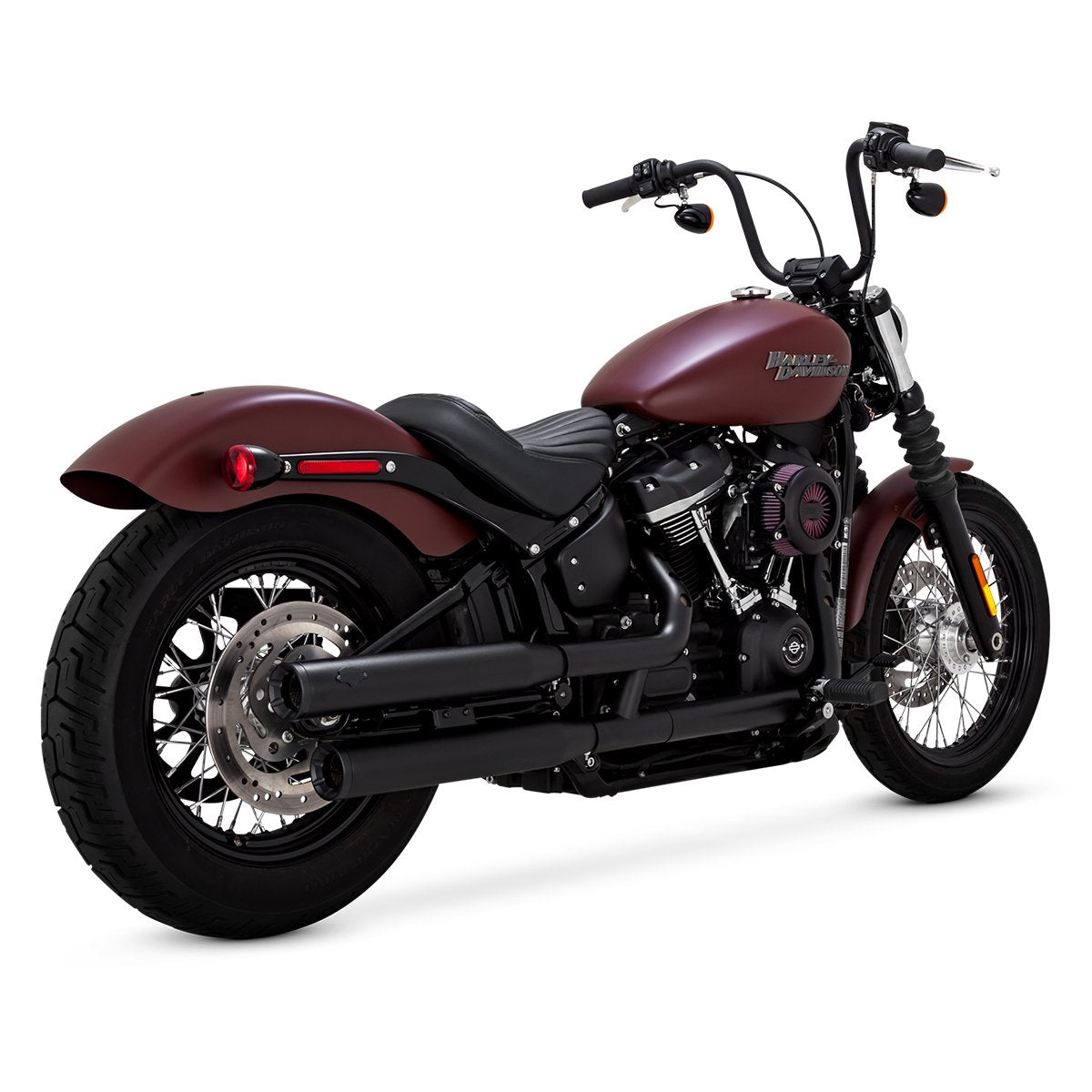 Escape Vance & Hines Eliminator 300 Slip Ons Negro para Harley Davidson '18-'26 Softail Street Bob / Low Rider / Breakout / Softail Slim / Fat Boy / Standard (Colas)