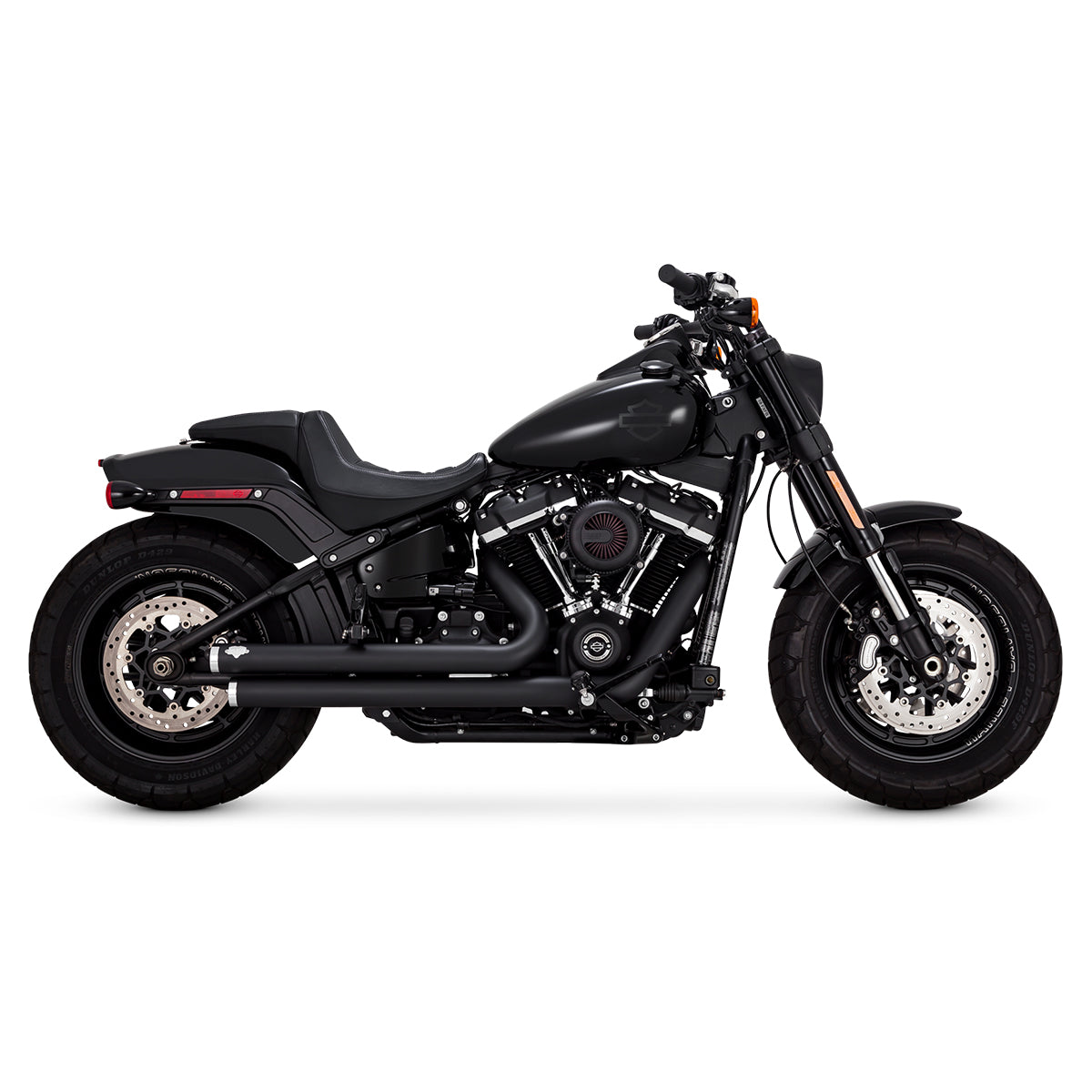 Escape Vance & Hines Big Shots Staggered Negro para Harley Davidson '18-'24 Softail Standard / Street Bob / Low Rider / Heritage Classic (Sistema Completo)