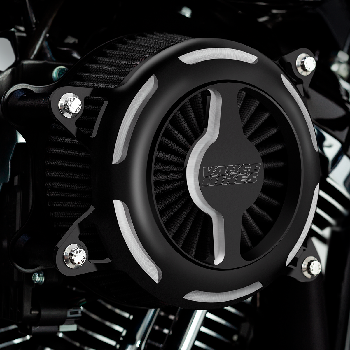 Filtro de Aire Vance & Hines VO2 Blade Negro Contraste para Harley Davidson '17-'25 Touring / '17-'25 Trike  / '18-'24 Softail
