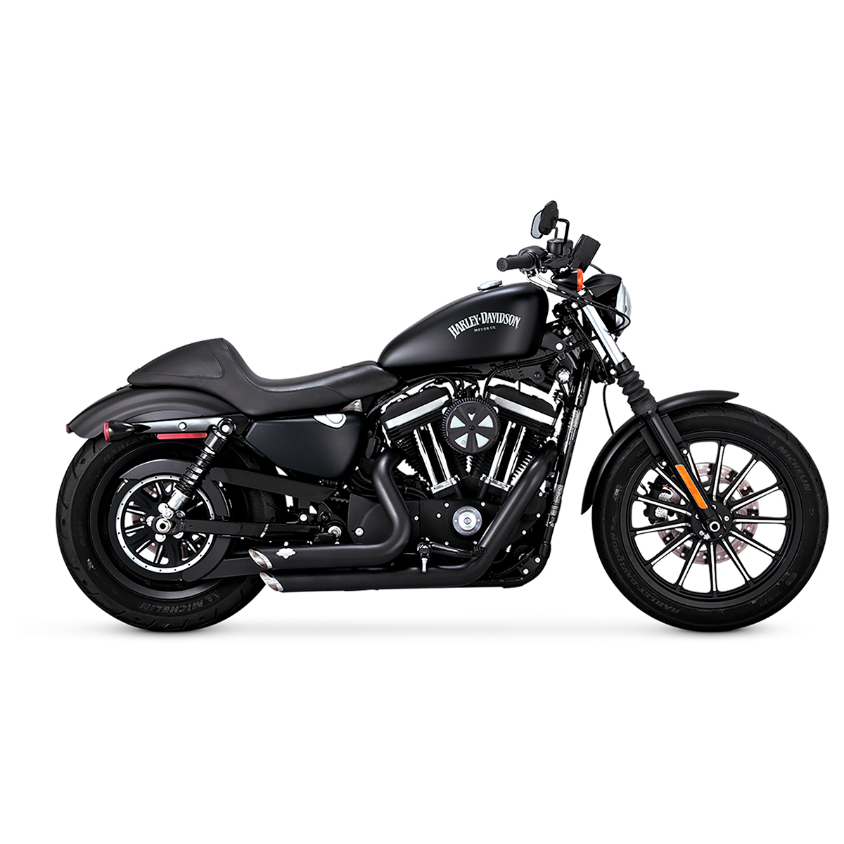 Escape Vance & Hines Shortshots Staggered Negro para Harley Davidson '14-'21 Sportster (Sistema Completo)