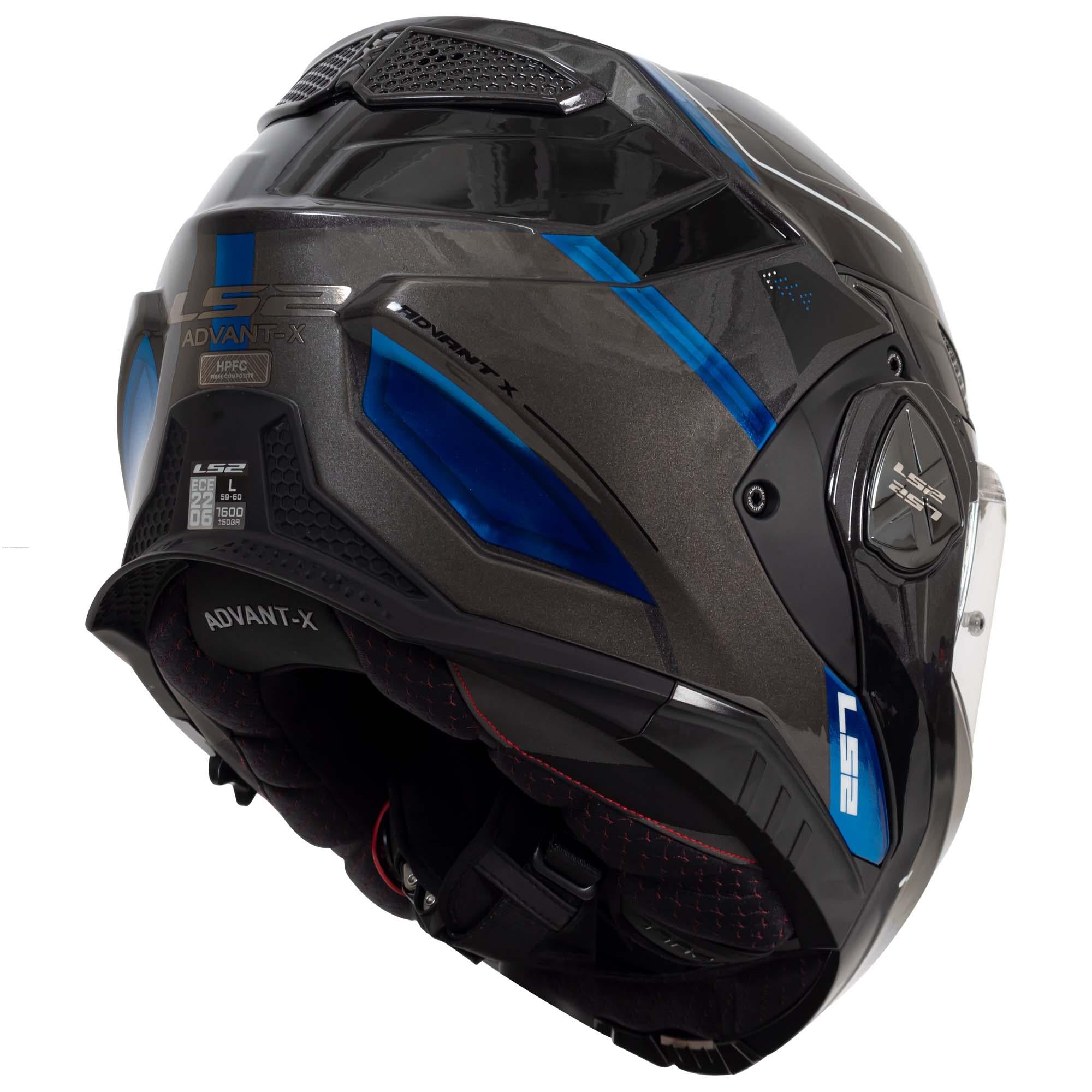 Casco Abatible LS2 Advant X Spectrum Negro Titanium Azul FF901