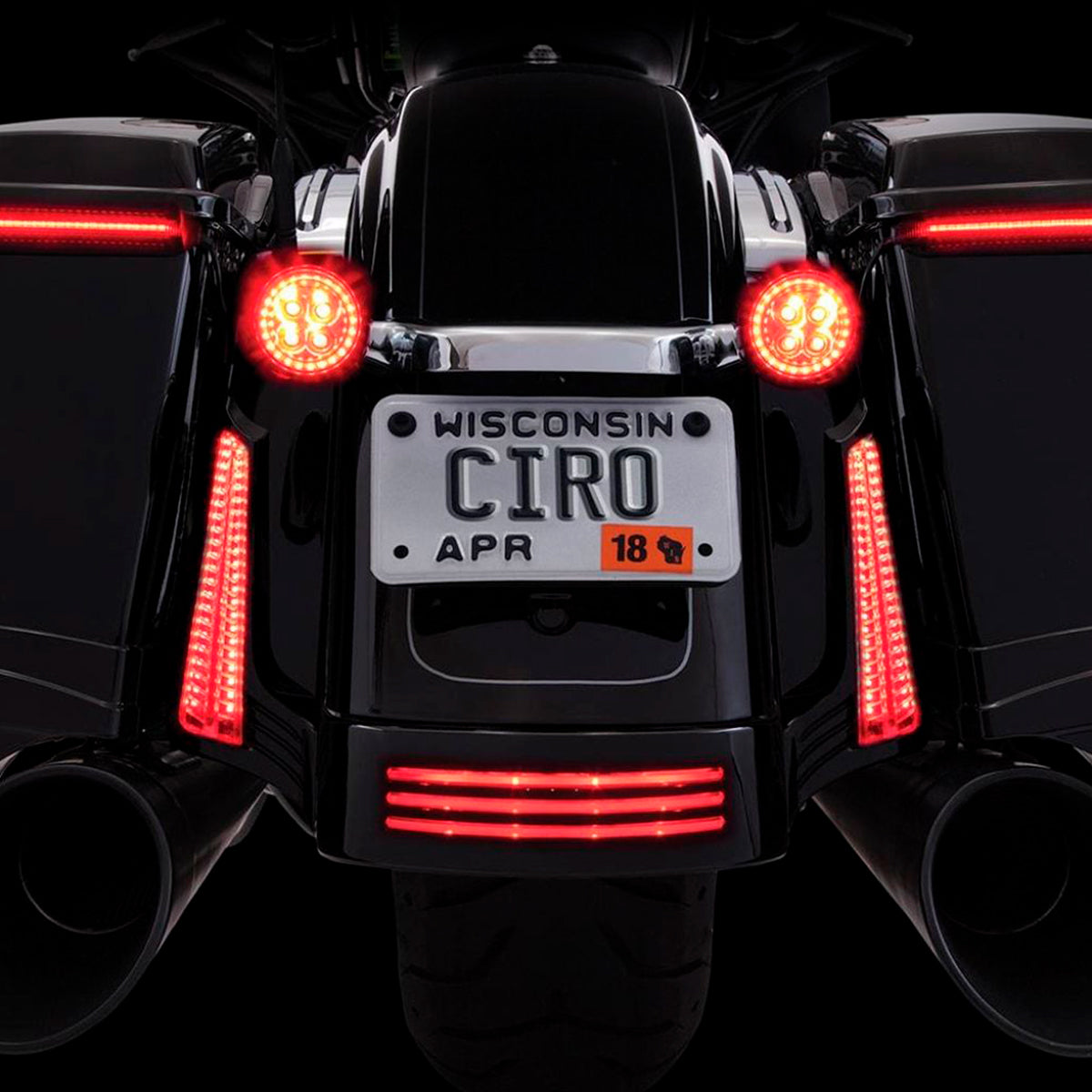 Ciro Fang® Inserto de Direccionales LED Traseras para Harley Davidson (Doble Polo)