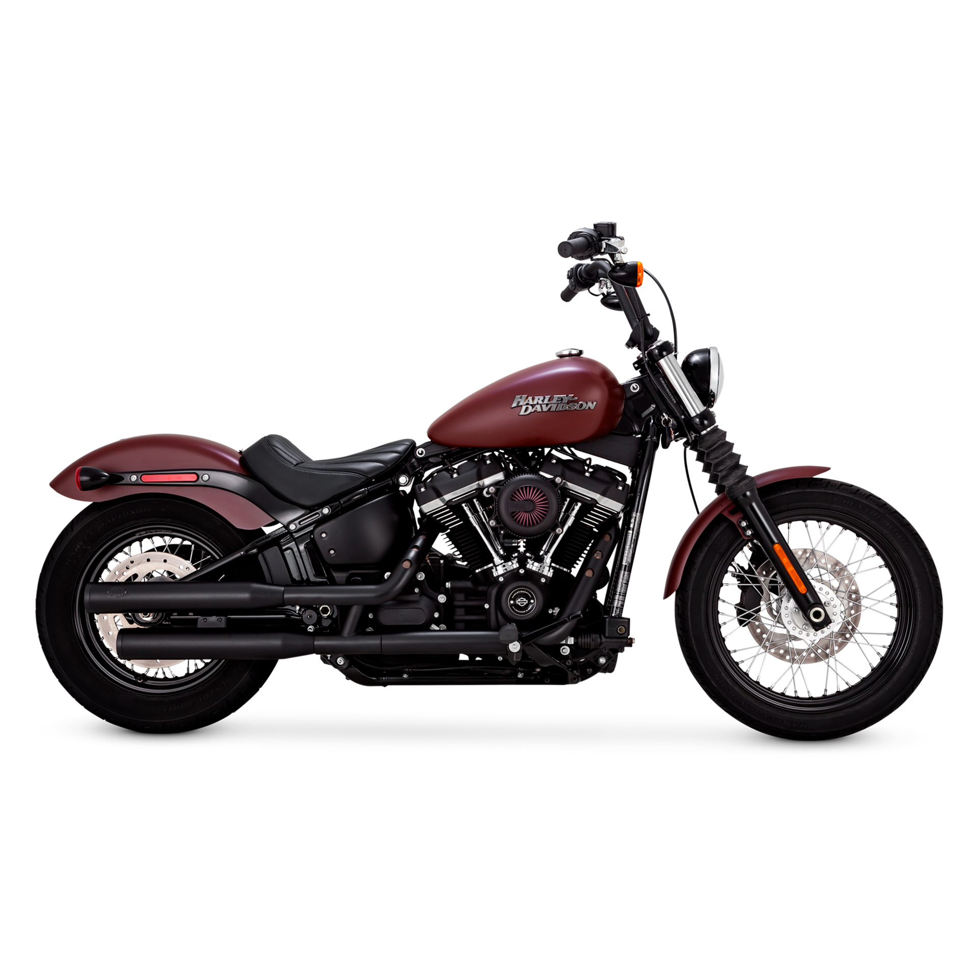 Escape Vance & Hines Eliminator 300 Slip Ons Negro para Harley Davidson Softail '18-'24 Street Bob / Low Rider / Breakout / Softail Slim / Fat Boy / Standard (Colas)