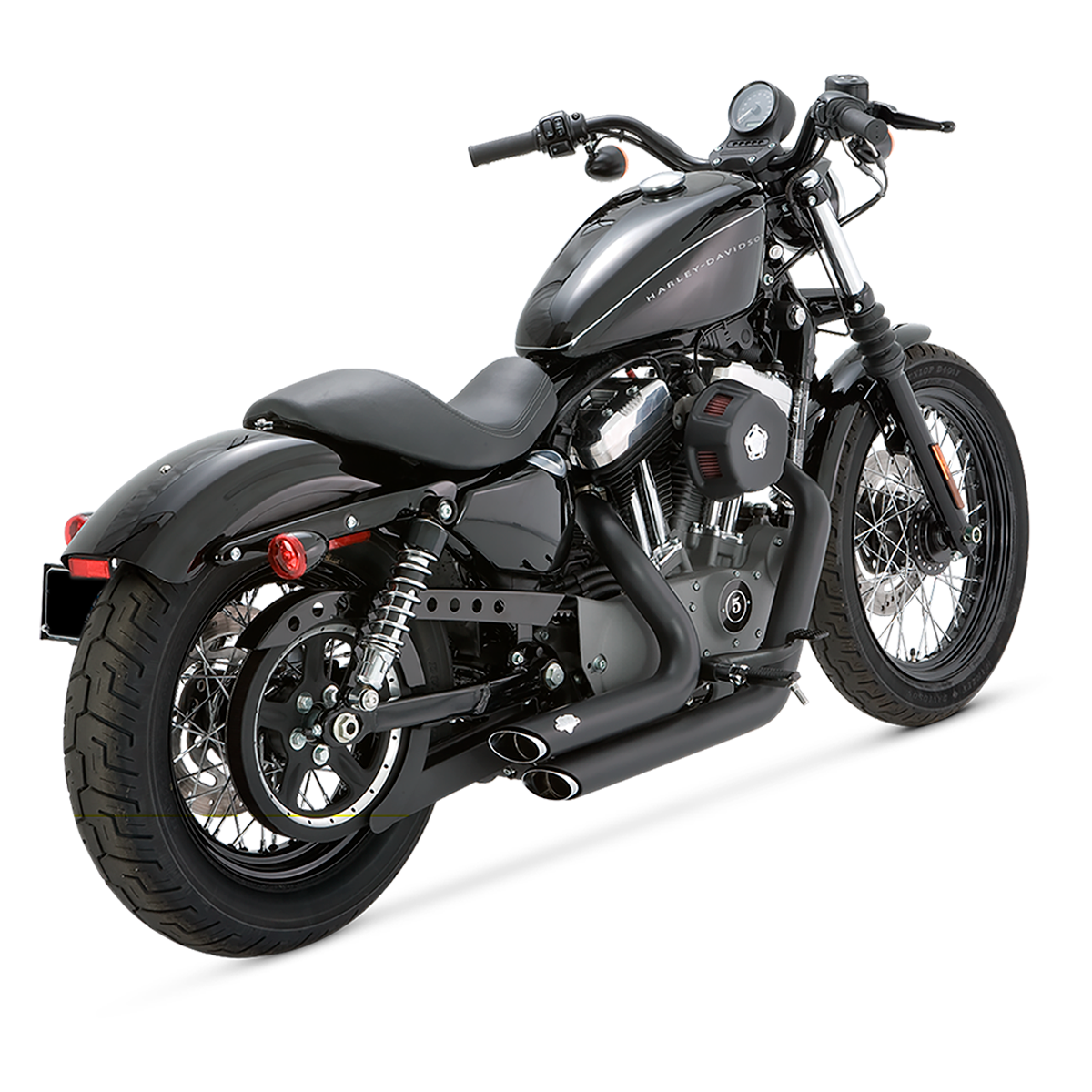 Escape Vance & Hines Shortshots Staggered Negro para Harley Davidson '04-'13 Sportster (Sistema Completo)