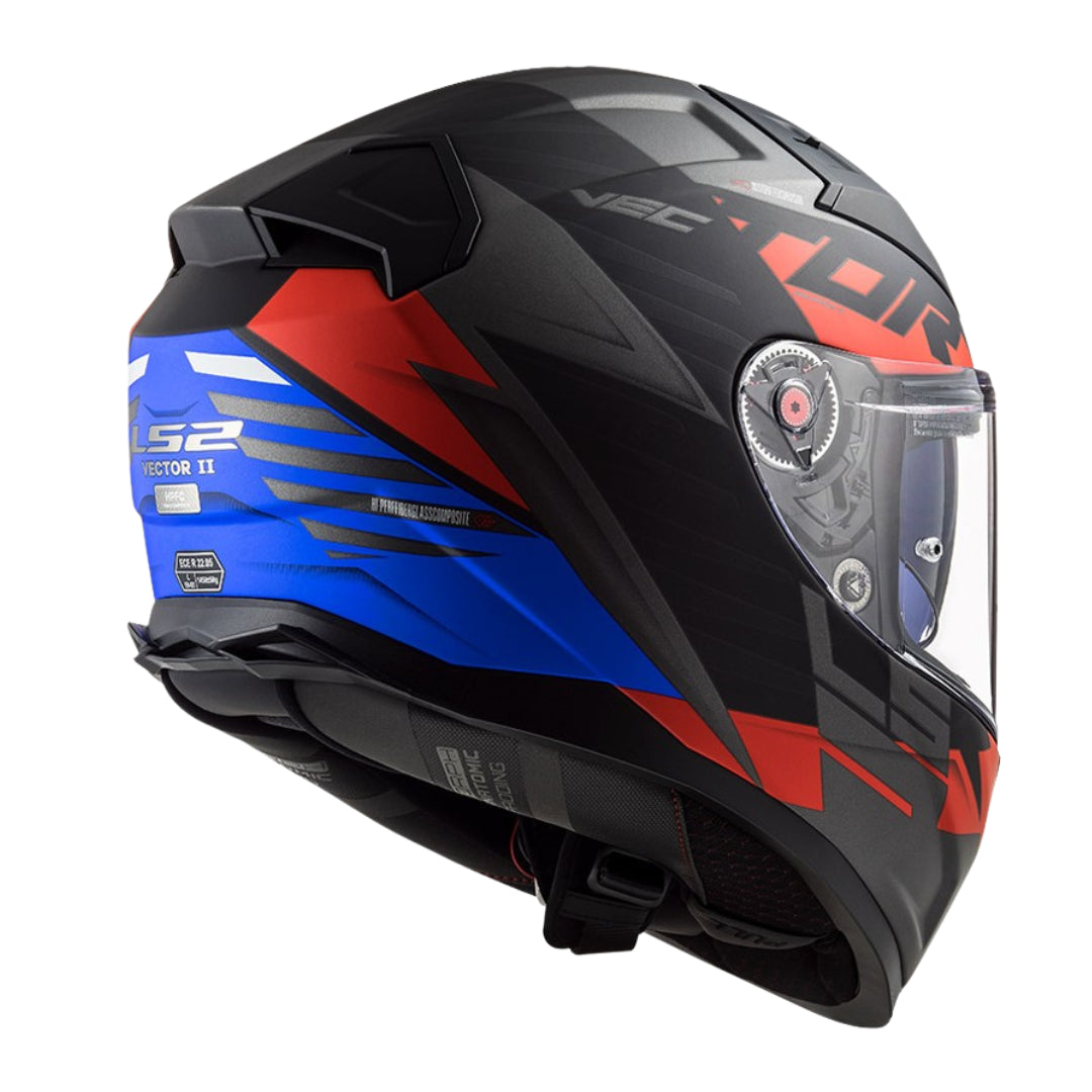 Casco Cerrado LS2 Vector II Absolute Rojo / Azul / Negro Mate FF811