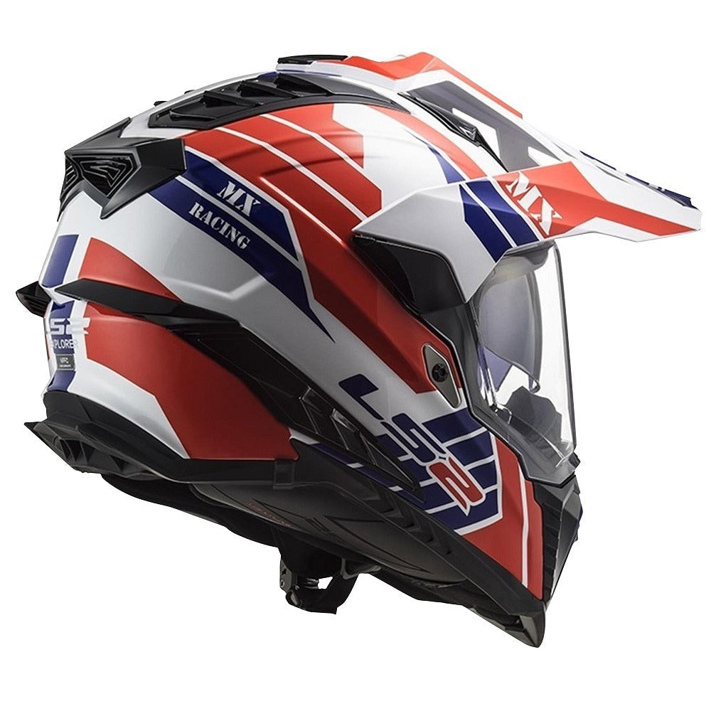 Casco Cross City LS2 Explorer HPFC Atlantis Blanco / Rojo / Azul MX701