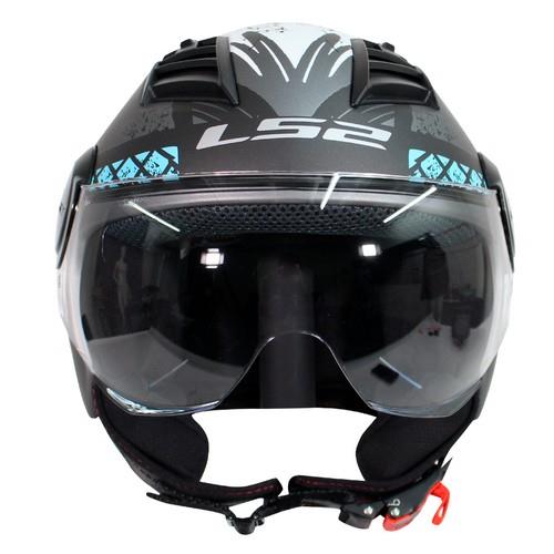 Casco Abierto LS2 Airflow Ronnie Plata Mate Azul OF562