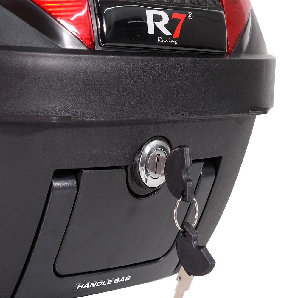 BAUL TRASERO MOTOCICLETA R7 RACING R02 NEGRO 42 LTS