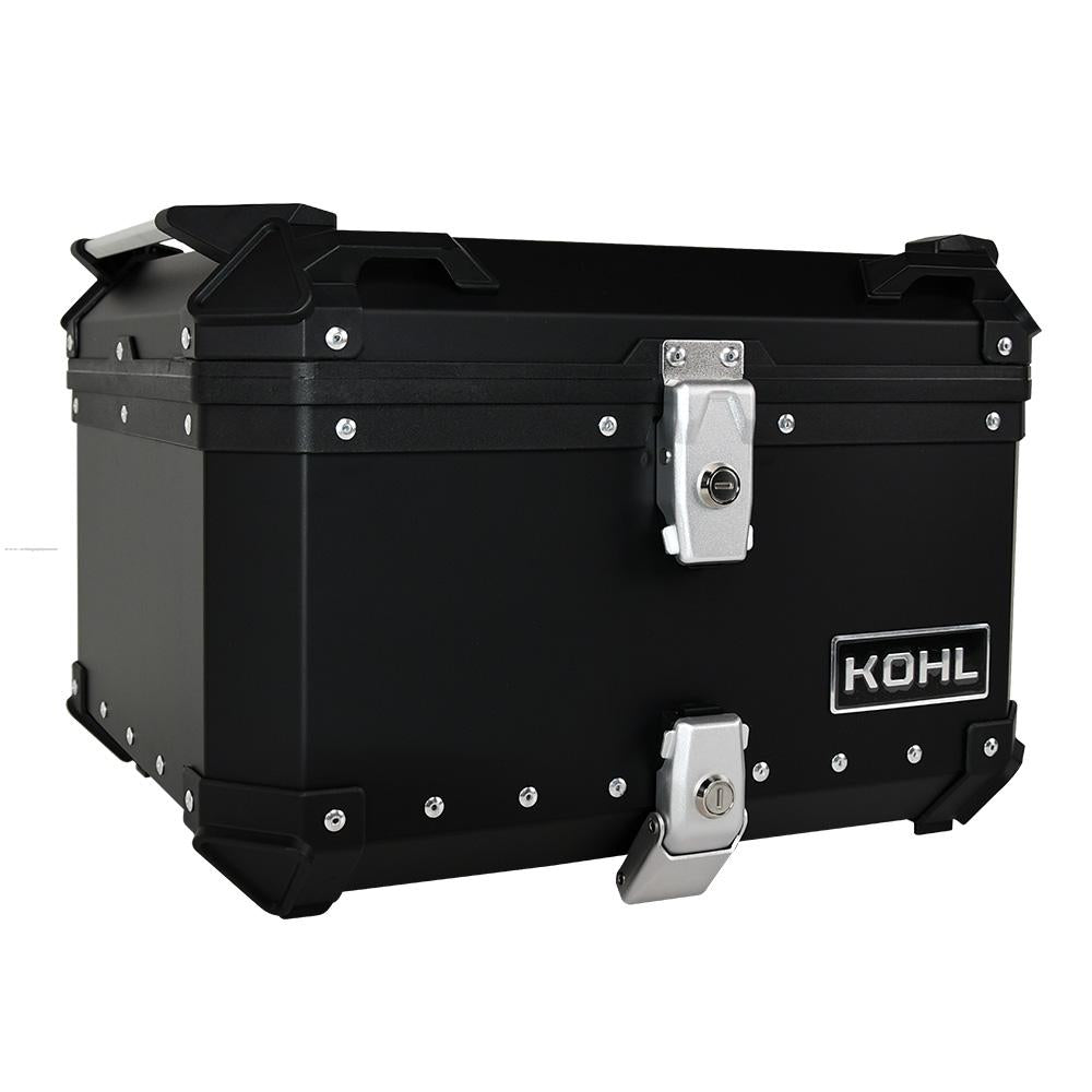 BAUL TRASERO MOTOCICLETA KOHL ALUMINIO NEGRO 50 LTS