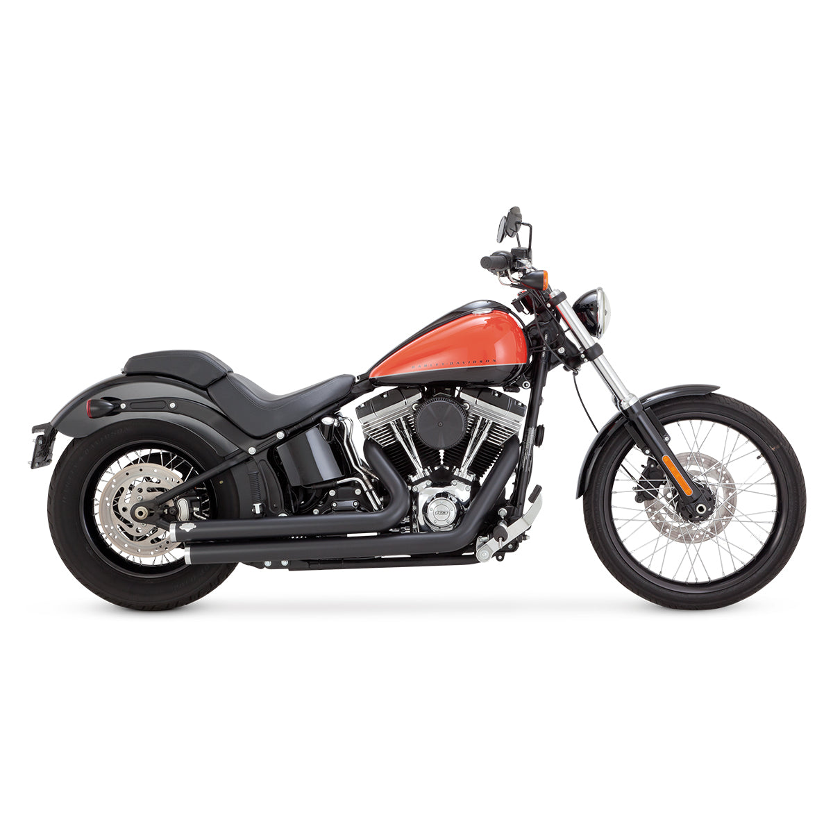 Escape Vance & Hines Big Shots Staggered Negro para Harley Davidson '86-'17 Softail (Sistema Completo)