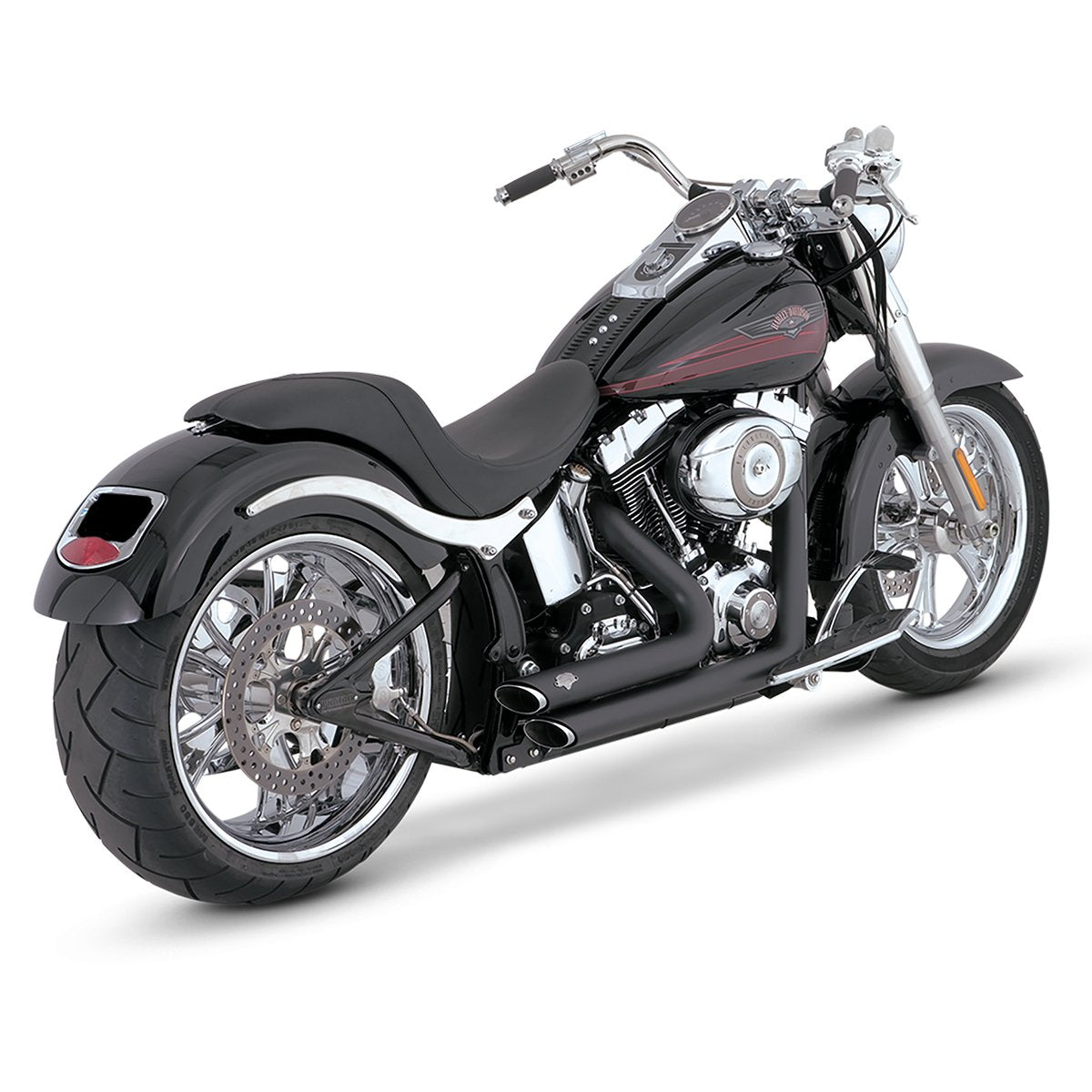 Escape Vance & Hines Shortshots Staggered Negro para Harley Davidson '86-'11 Softail (Sistema Completo)