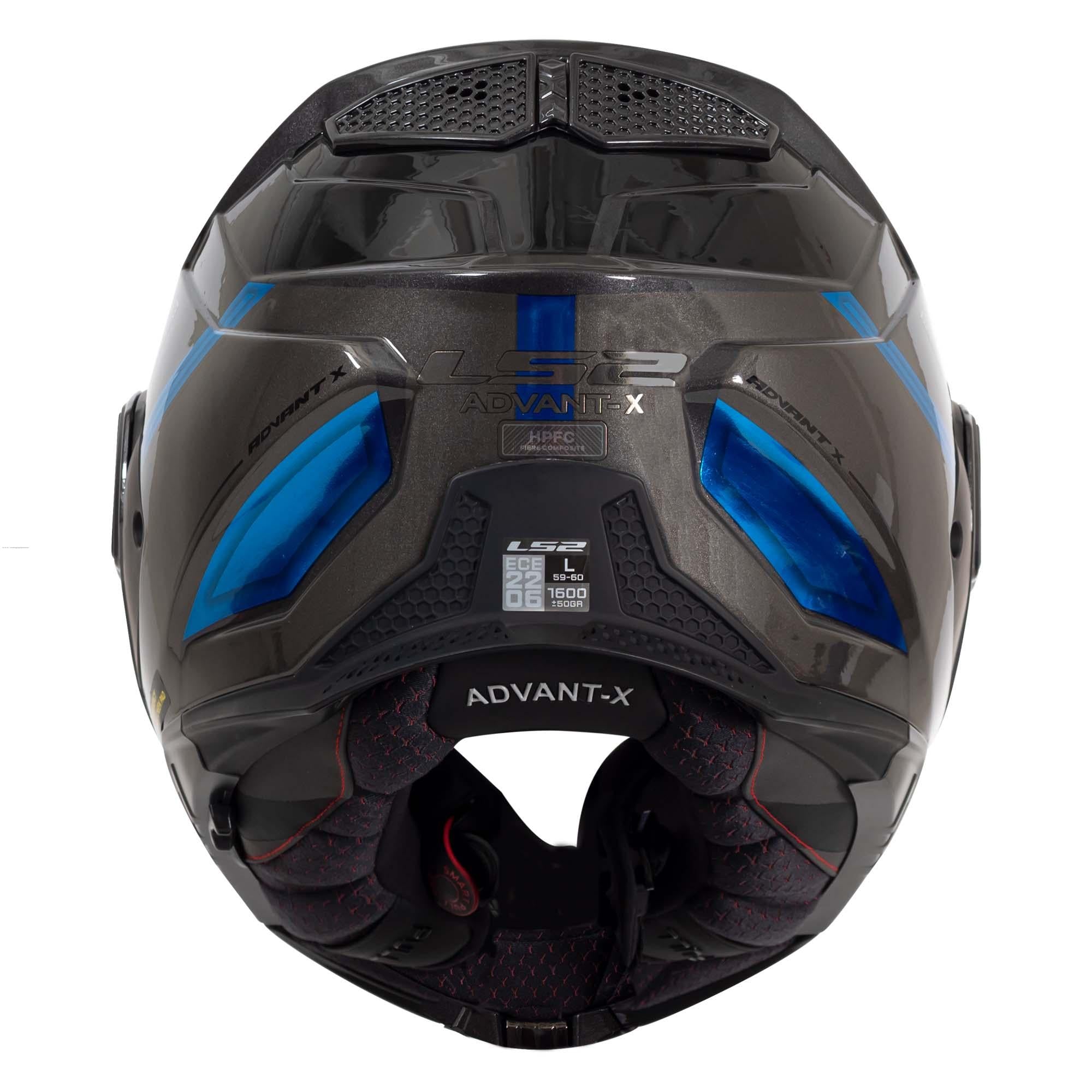 Casco Abatible LS2 Advant X Spectrum Negro Titanium Azul FF901