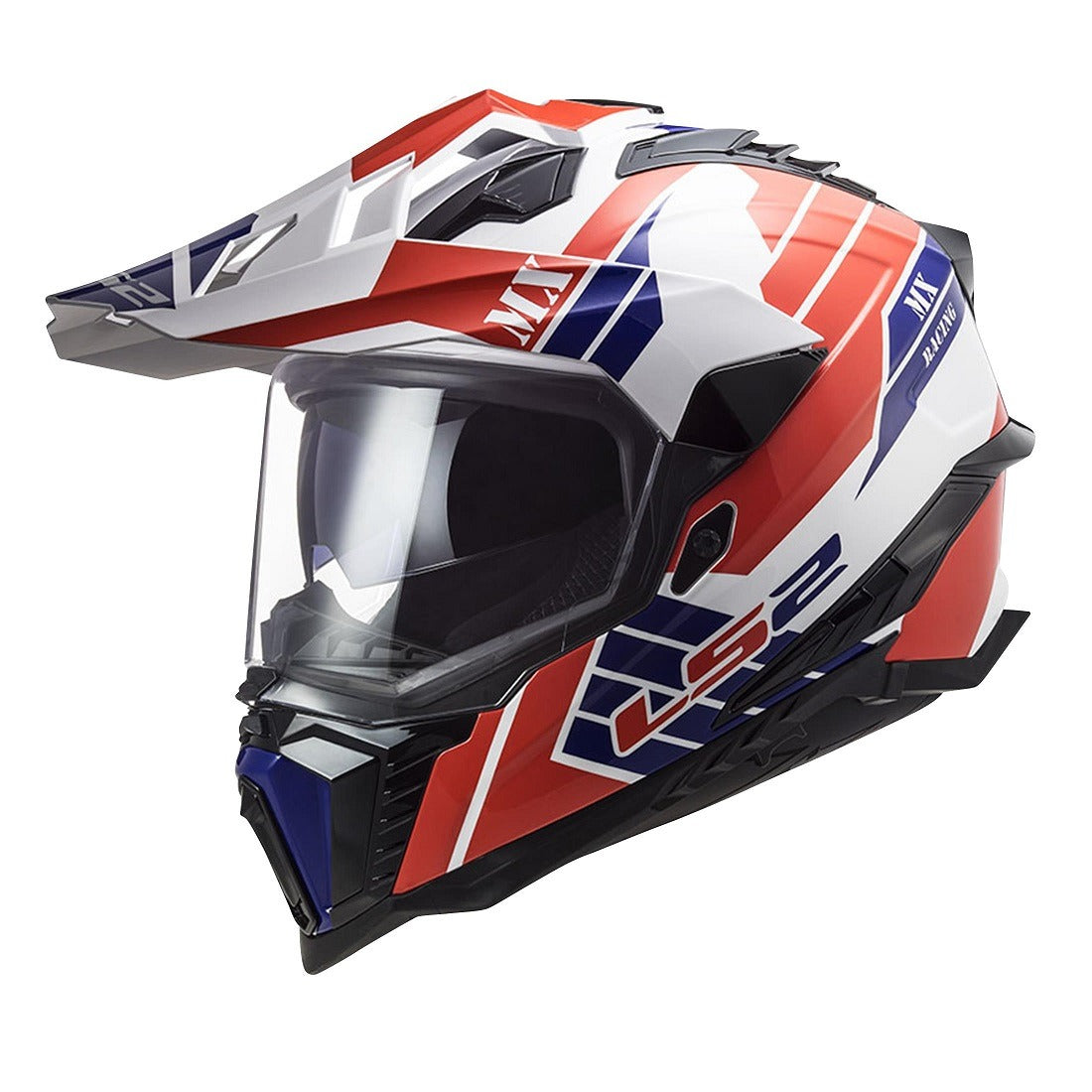 Casco Cross City LS2 Explorer HPFC Atlantis Blanco / Rojo / Azul MX701