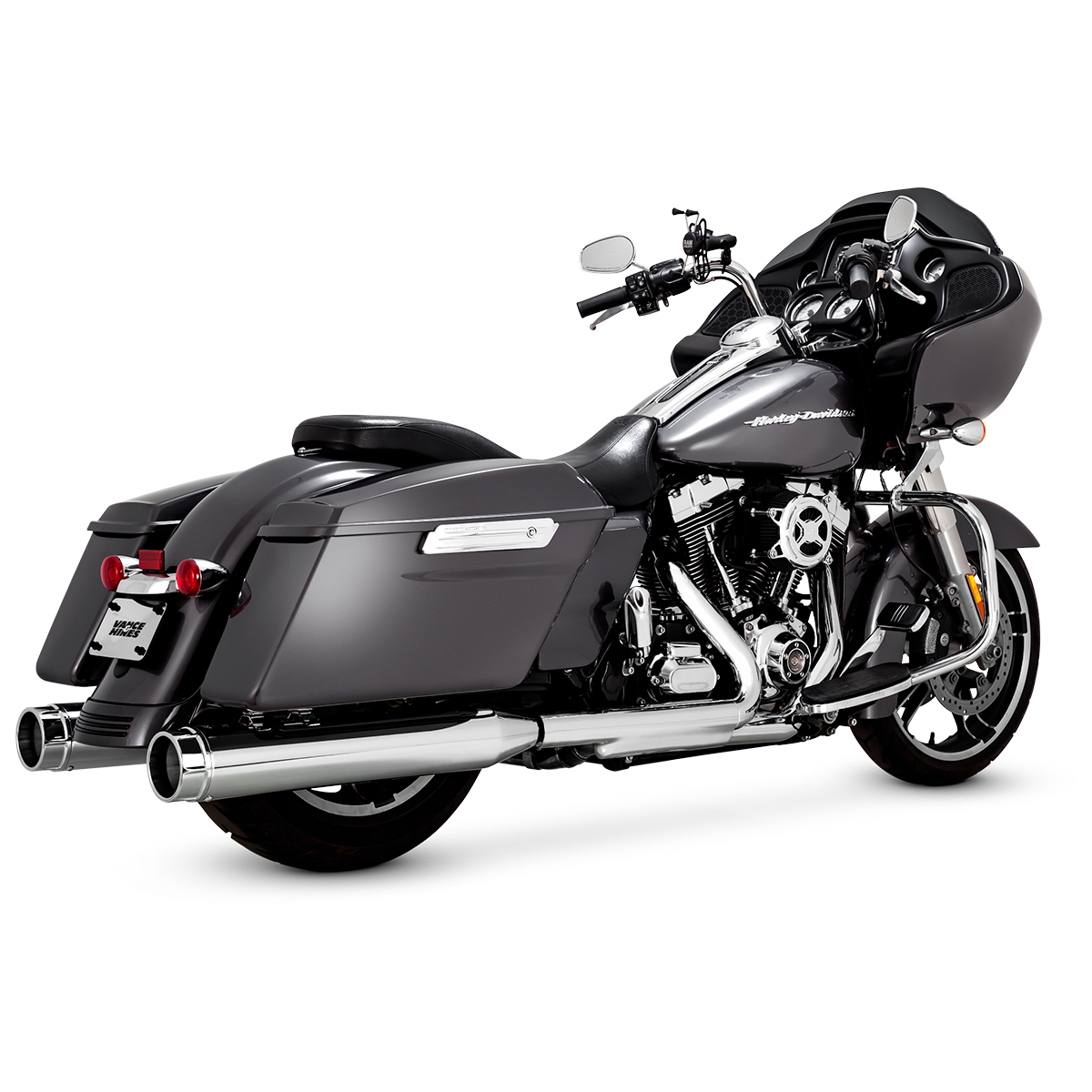 Escape Vance & Hines Torquer 450 Slip Ons Cromo para Harley Davidson '95-'16 Touring (Colas)