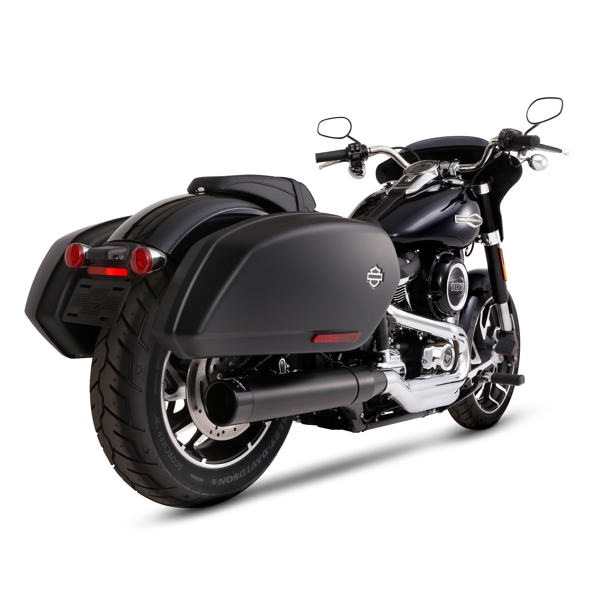 Escape Rinehart Racing 4″ Slip On Negro para Harley Davidson '18-'24 Sport Glide (Cola)