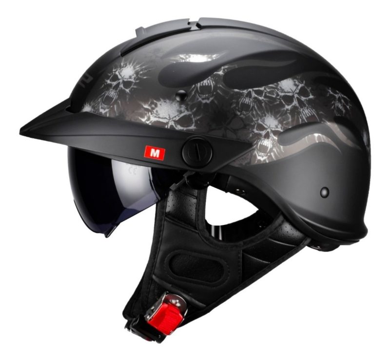 Casco Abierto LS2 Rebellion Bones Negro Mate HH590