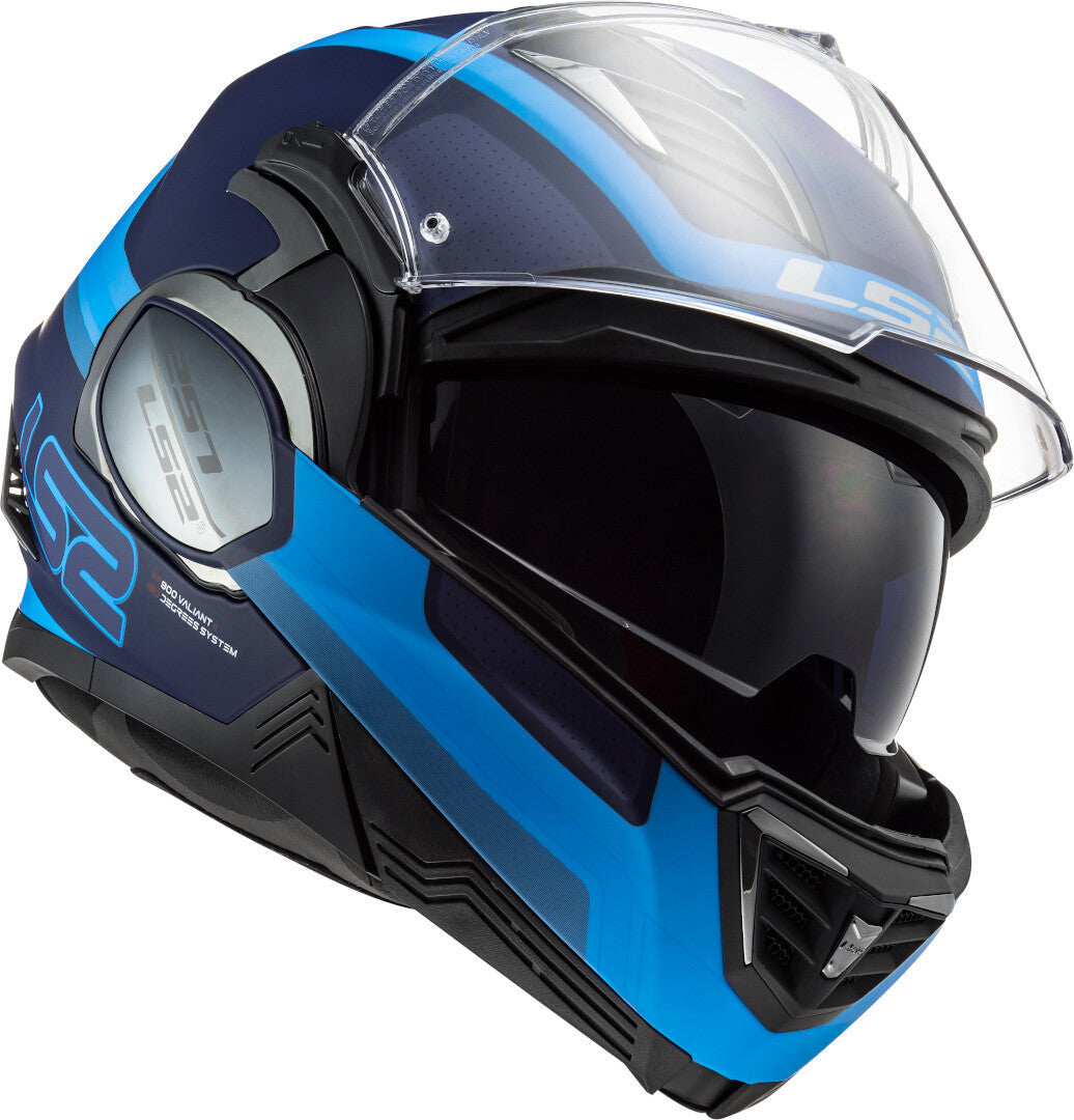 Casco Abatible LS2 Valiant II Orbit Azul Mate FF900