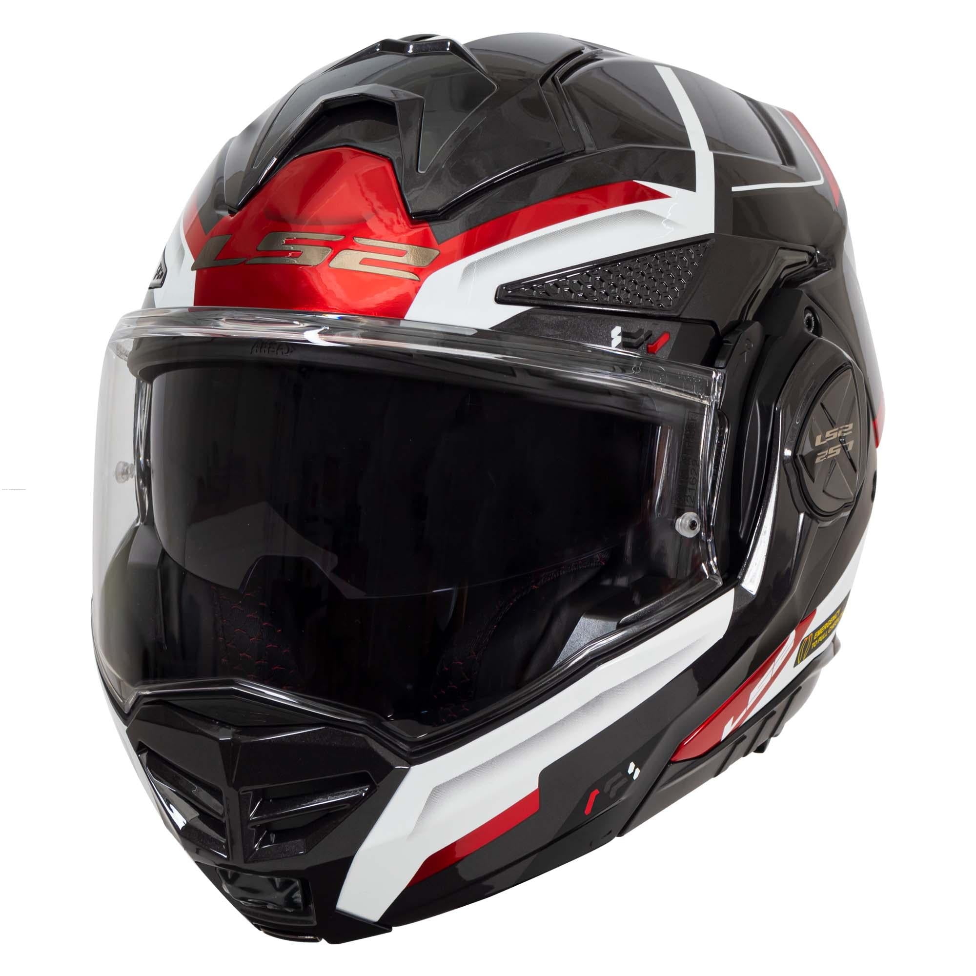 Casco Abatible LS2 Advant X Spectrum Negro / Blanco / Rojo FF901