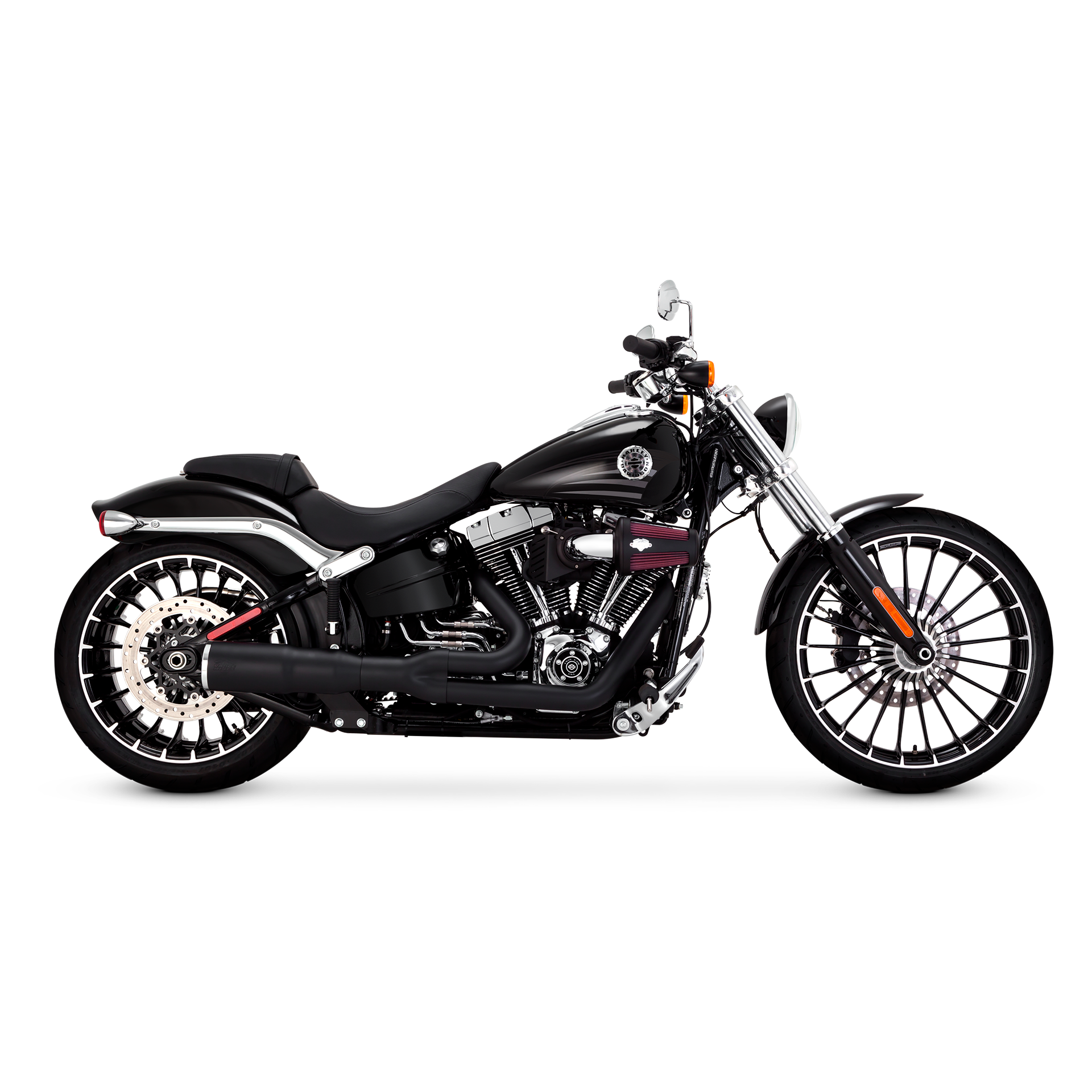 Escape Vance & Hines Hi Output 2 Into 1 Short Negro para Harley Davidson Softail '08-'11 Rocker / '13-'17 Breakout (Sistema Completo)