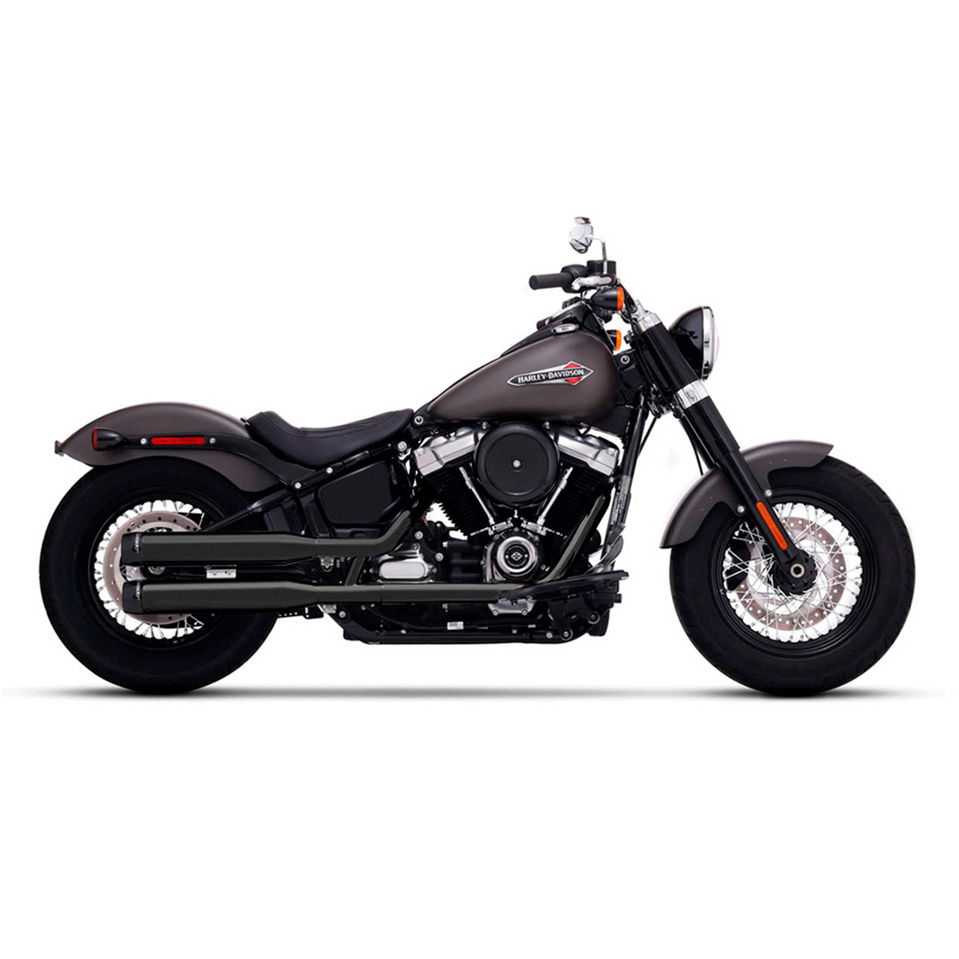 Escape Rinehart Racing 3.5″ Slip Ons Negro para Harley Davidson '18-'26 Softail Street Bob / Low Rider / Breakout / Softail Slim / Fat Boy / Standard (Colas)