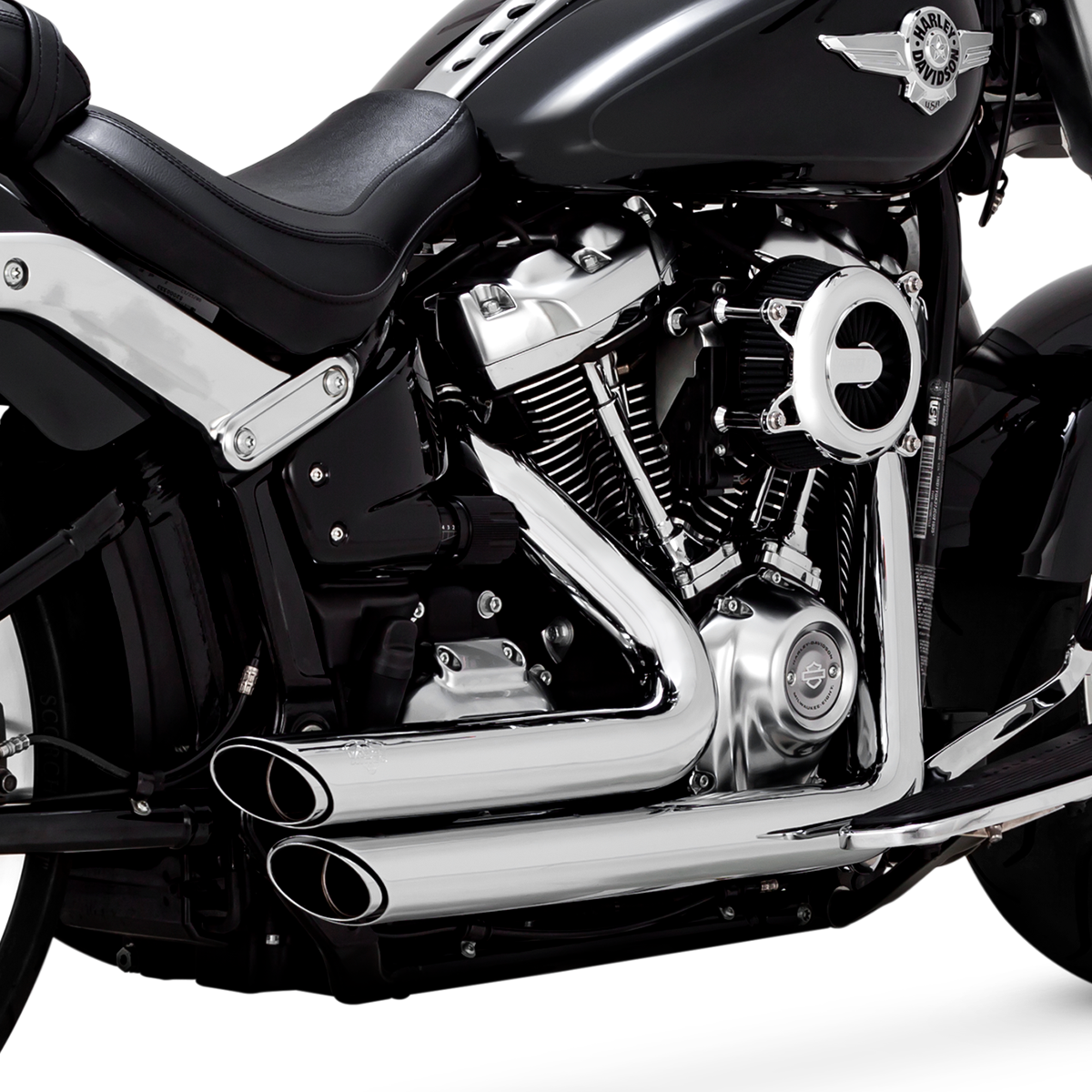 Escape Vance & Hines Shortshots Staggered Cromo para Harley Davidson '18-'24 Softail Fat Boy / Breakout / FXDR 114 (Sistema Completo)
