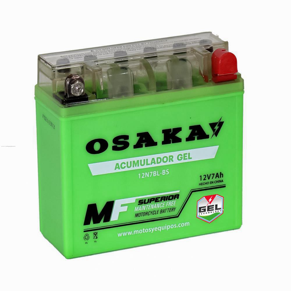 Acumulador de Gel Osaka 12N7BL-BS (YB7BL-B)