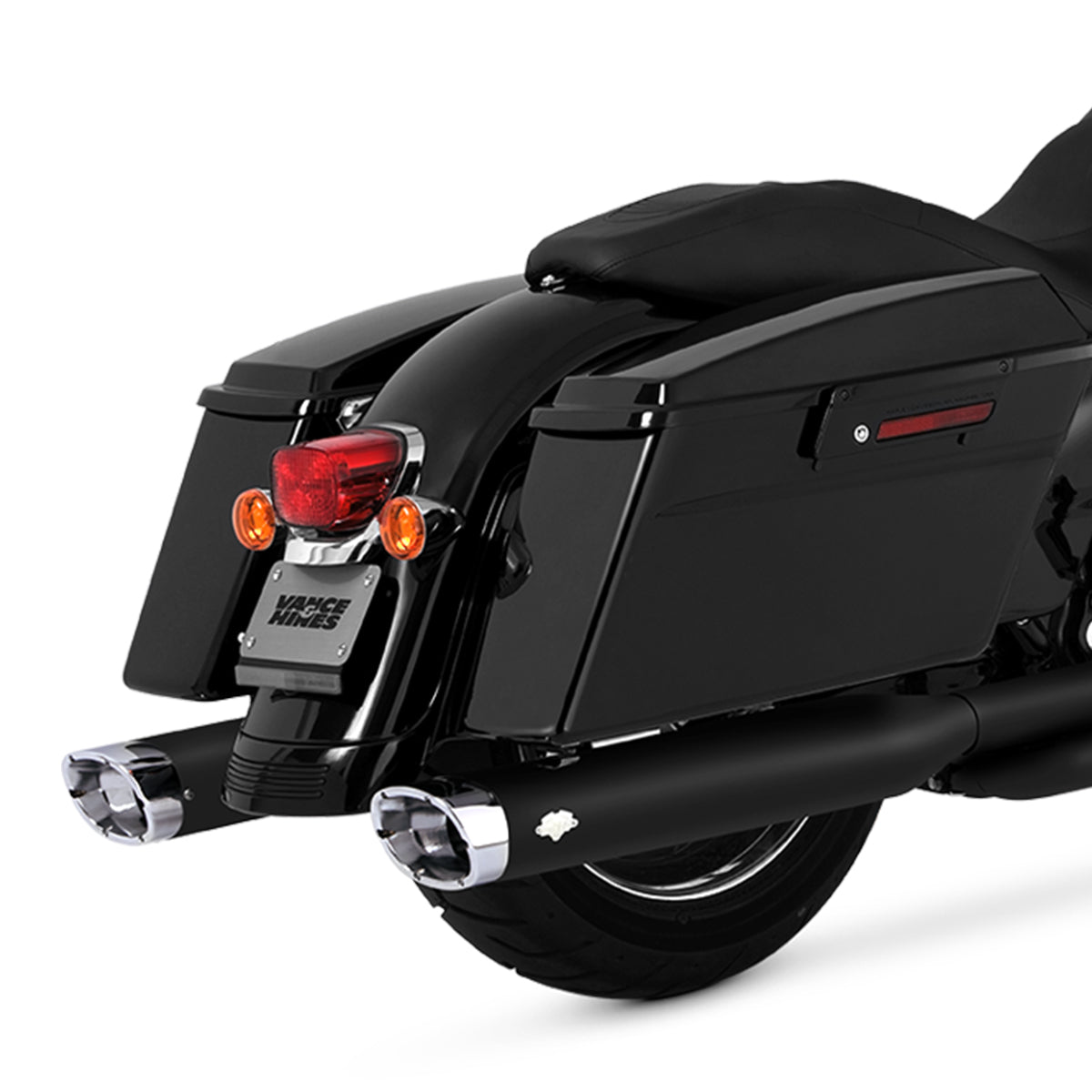 Escape Vance & Hines Monster Ovals Negro/Cromo para Harley Davidson '95-'16 Touring (Colas)